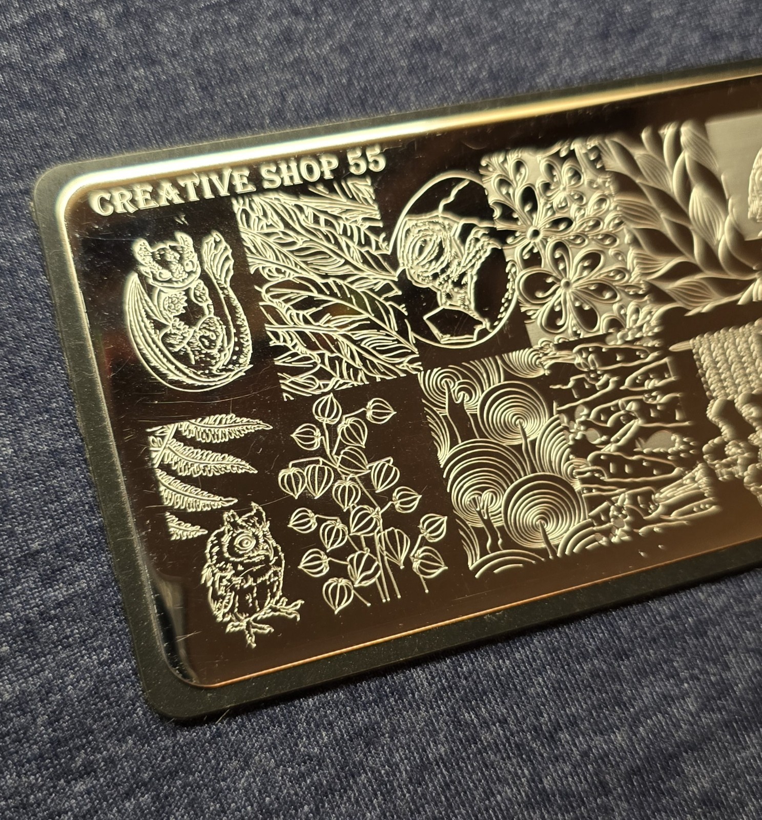 Creative Shop 55 Nail Art Stamp Plate Squirrel Woodland Forest Tree Egg Nuts