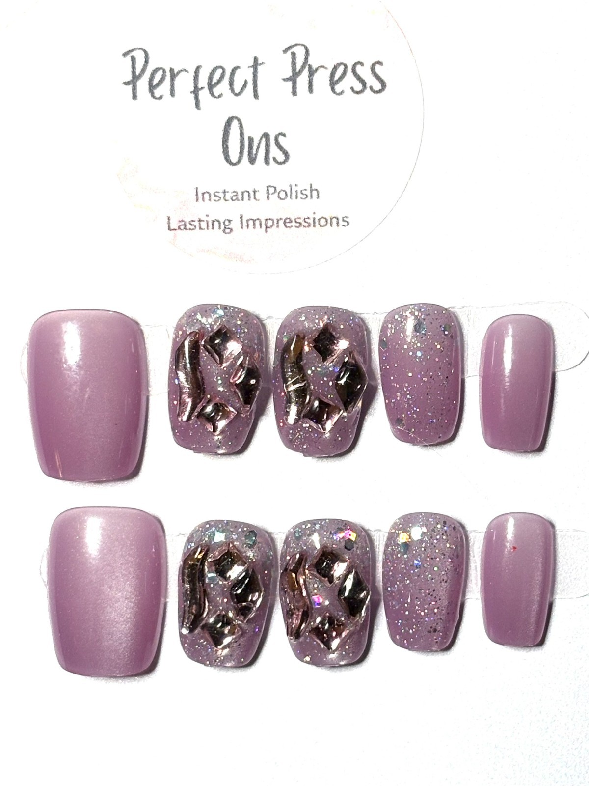 Muted Amethyst Quartz: Dusty Purple Base with Inlaid Scattered Silver Shimmer &
