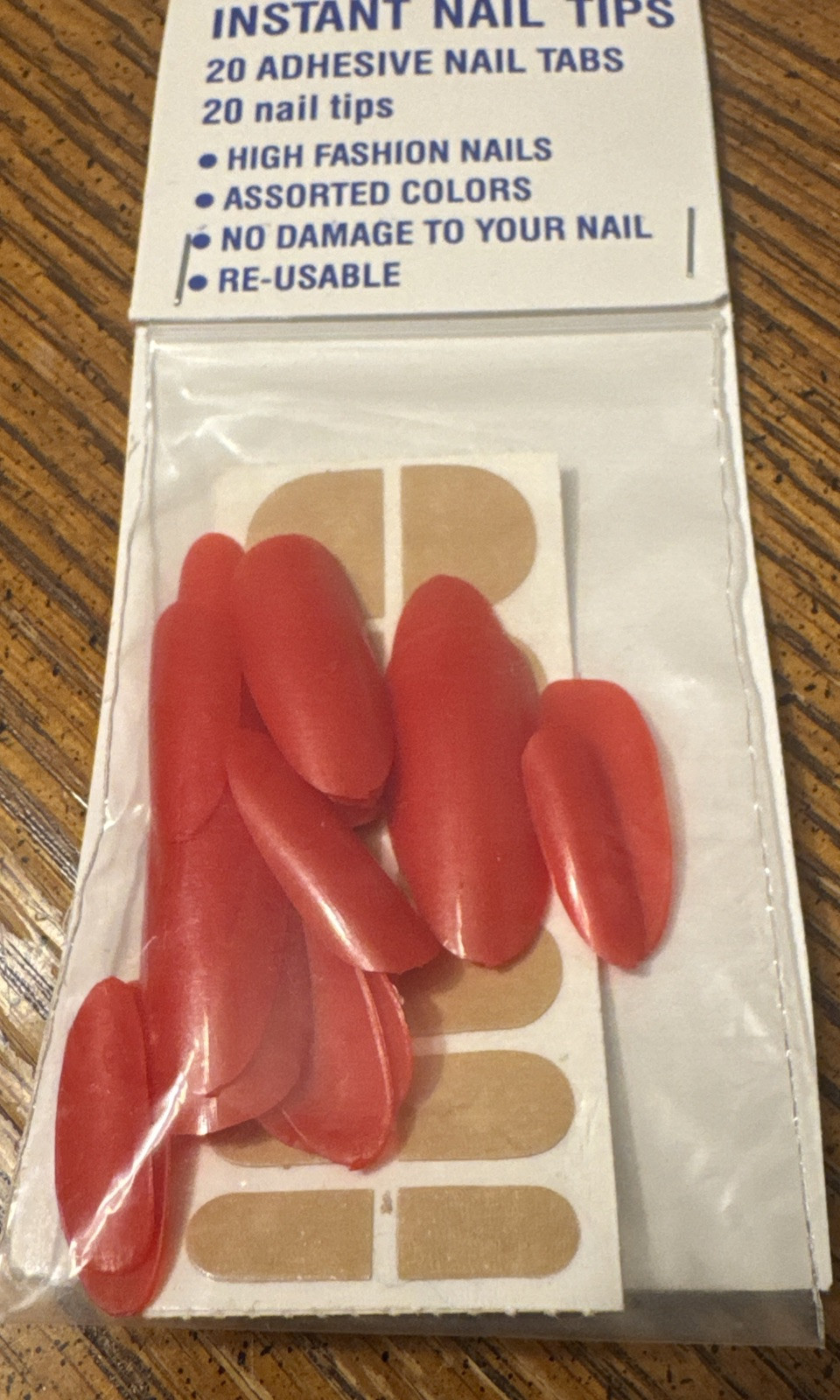 Hot Finger Instant Nail Tips, Red, Made In USA