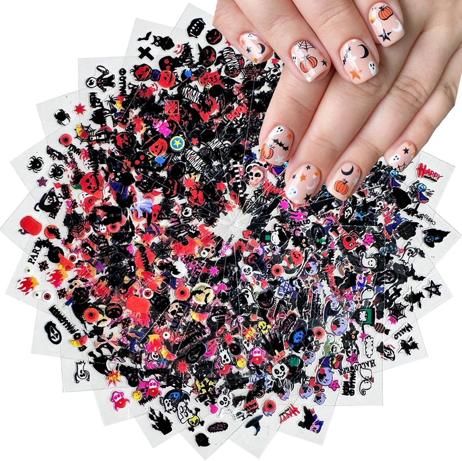 30 Sheets Flower Nail Stickers Colorful 3D Self Adhesive Cute Daisy Floral Nail