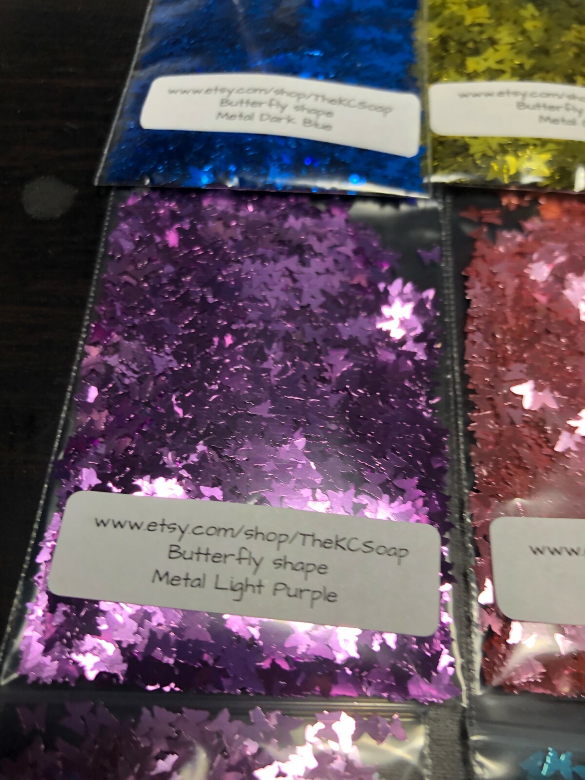 Solvent Resistant Metal BUTTERFLY Glitter Nail Art Face Crafts Epoxy US Seller
