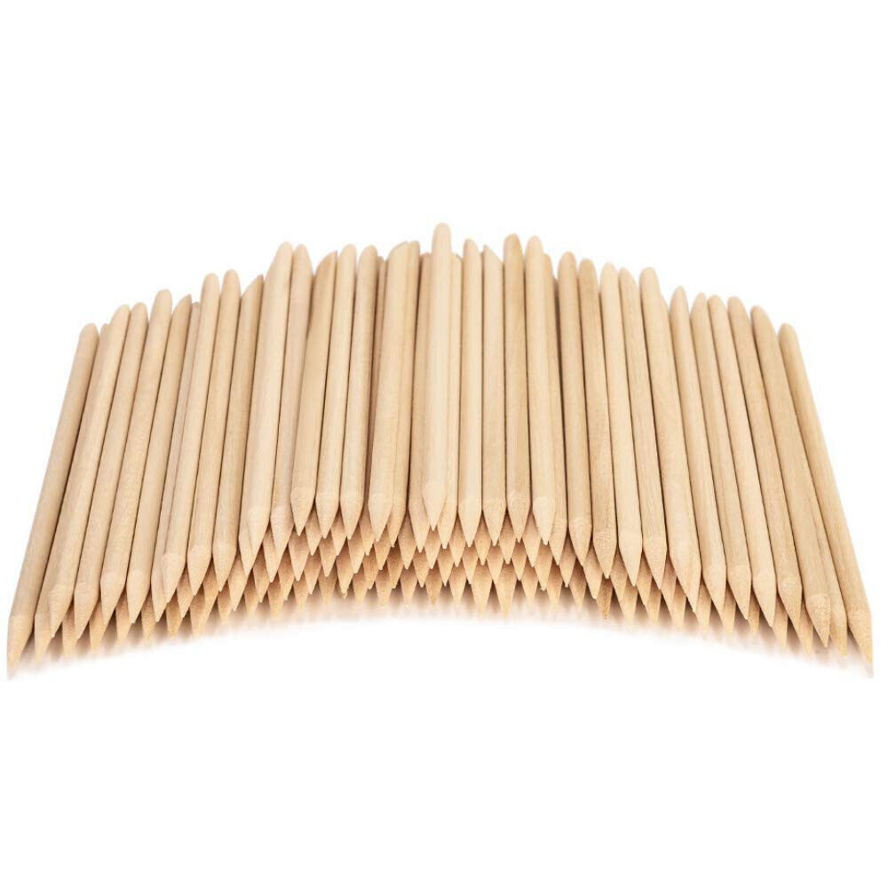 100PCS Orange Sticks for Nails 4.5 Inch – Wooden Cuticle Pusher & Remover Set