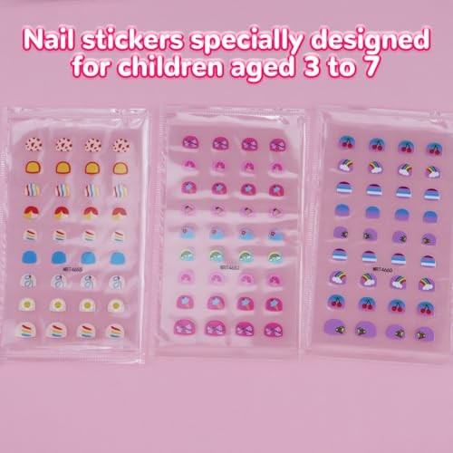 10 Sheets Colorful Kid Full Nail Wraps Stickers with Kids Nails Strips Cute