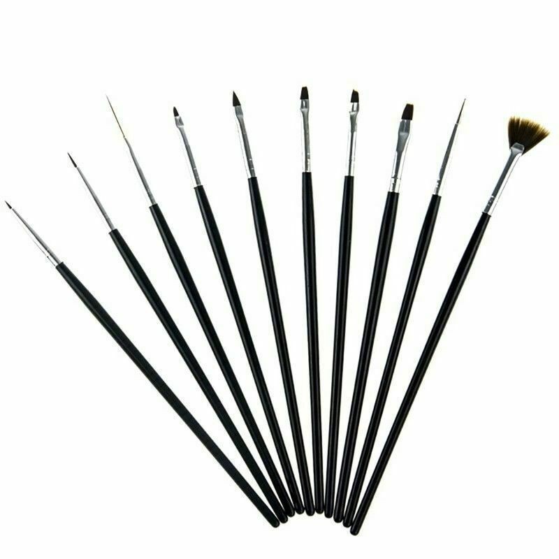 Professional Nail Art Brush 10 pcs Set UV Gel Painting Gel Design Dotting Detail