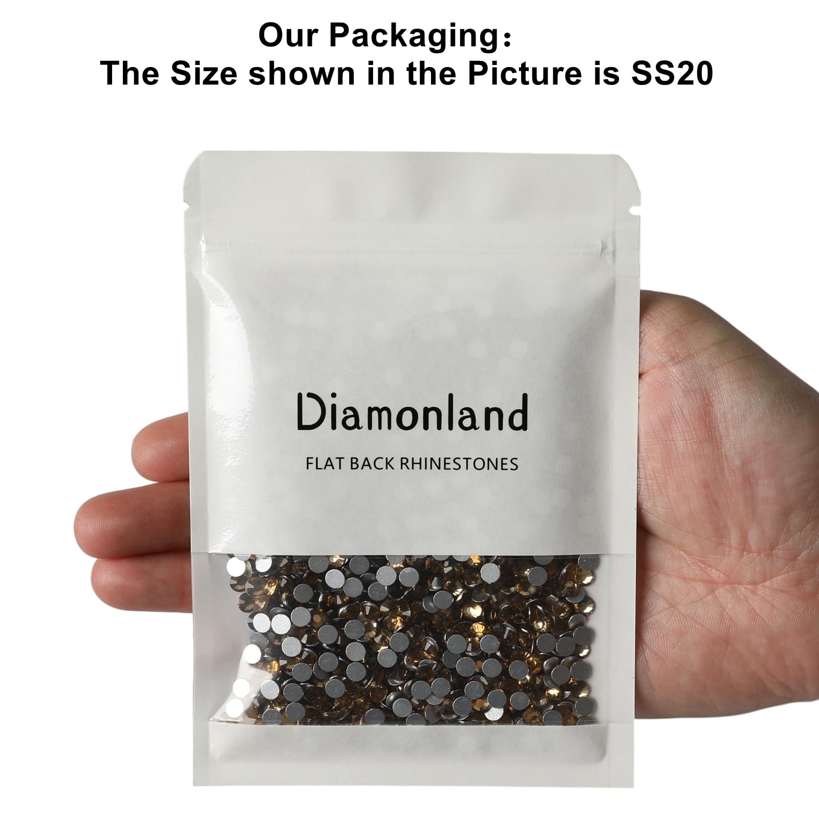 Diamonland Flatback Glass Crystal Rhinestones Rounds Gems for Bedazzling Nail…