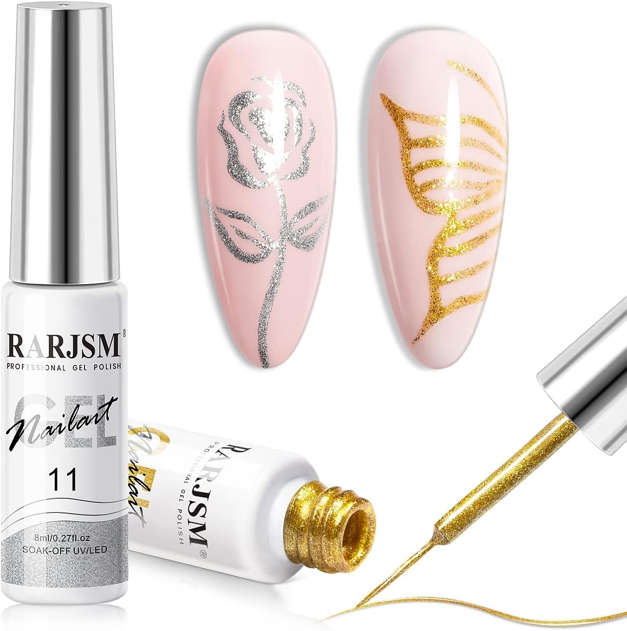 Nail Art l, Liner l Polish, Bla White Nail Design Polish