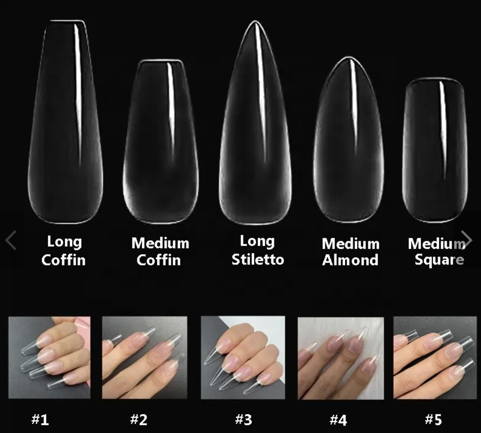 500 pcs Nail Tips GEL Extensions Full Cover ALMOND | COFFIN | ALMOND SOFT GEL