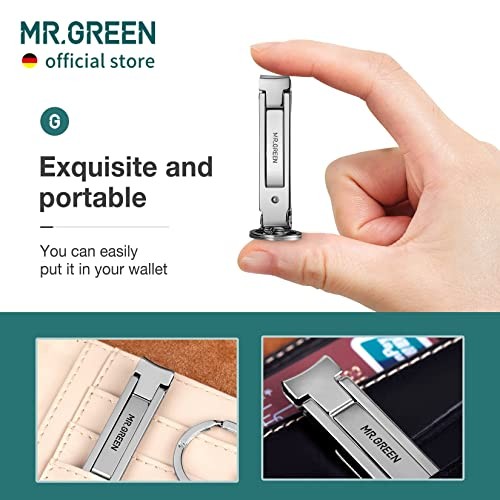 Collapsible Nail Clippers Small and Thin Orange Leather Case + Iron Box