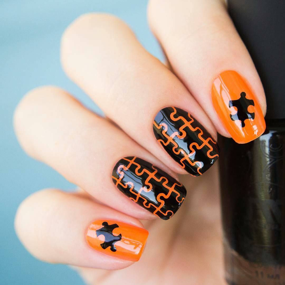 Whats Up Nails Puzzle Stencils for Nails, Autism Month Nail Stickers