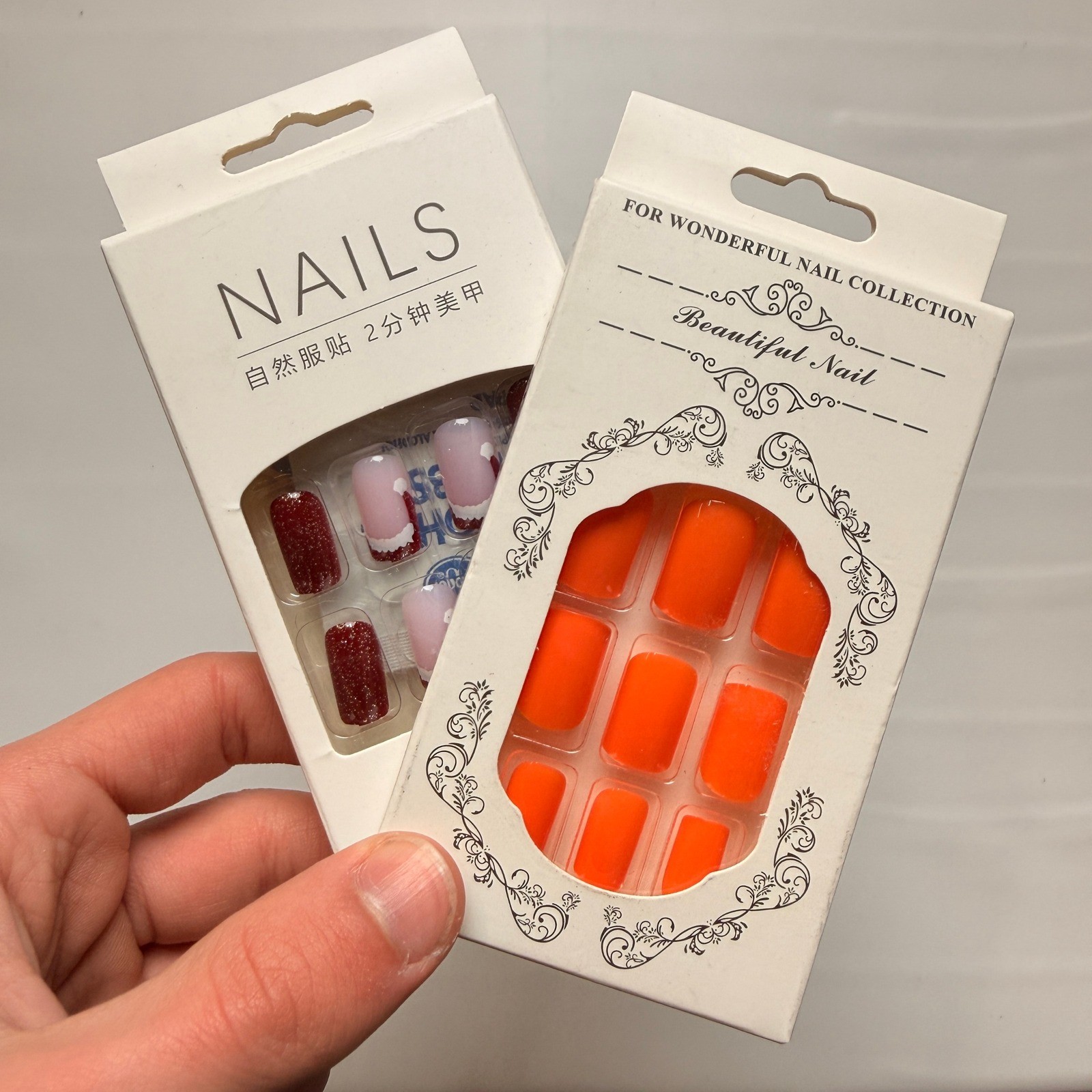 Lot of 10 Pack of 24 New False Press On Nails Assorted Designs and Colors №N49