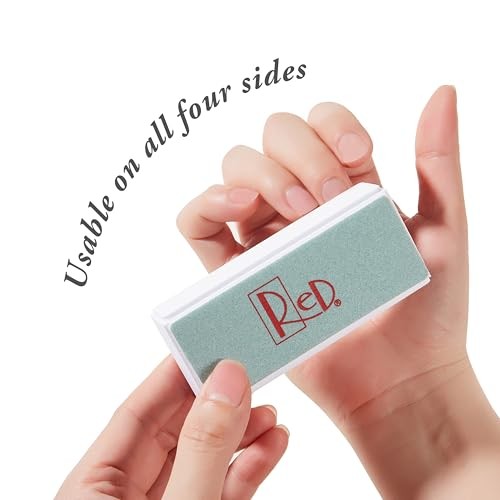 RED 4-Sided Nail Buffer Block – Multi-Grit Shine Files for Salon & Home Use