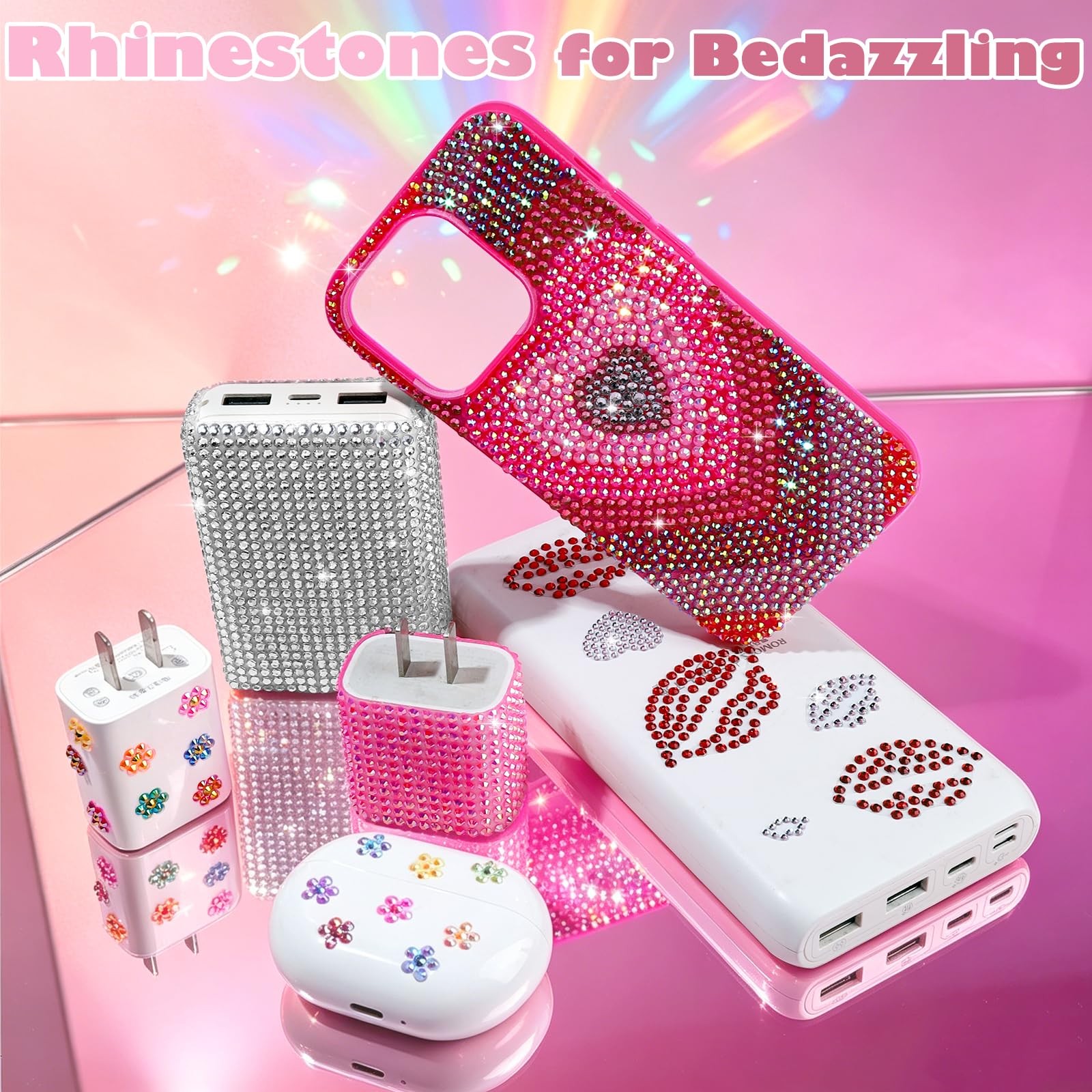 YGDZ 64 Grids Bedazzling Kit, 40000Pcs Jelly Resin Rhinestones for Diamond Ar…