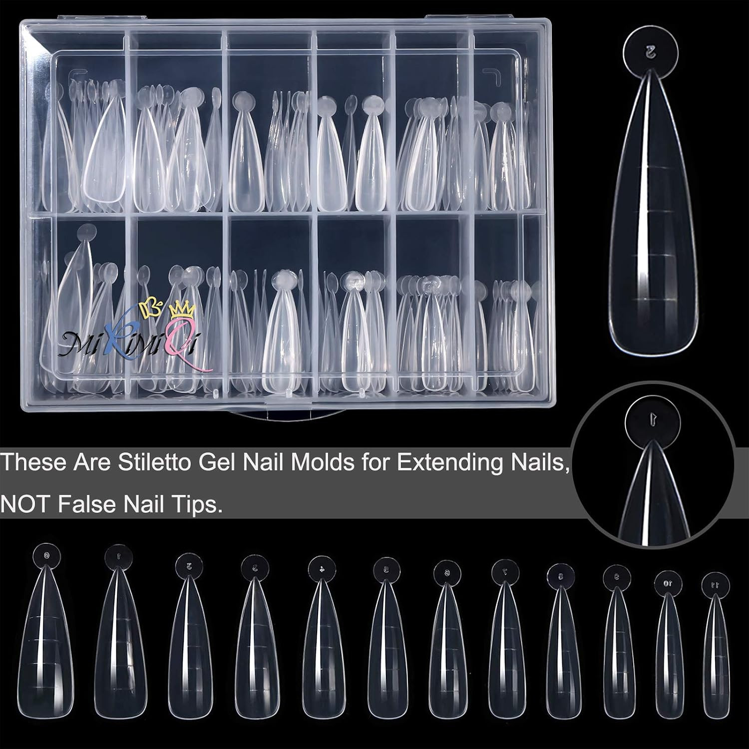 Dual Nail Forms Set 120Pcs Stiletto Gel Nail Molds 100PCS Nail Art Extension Gui