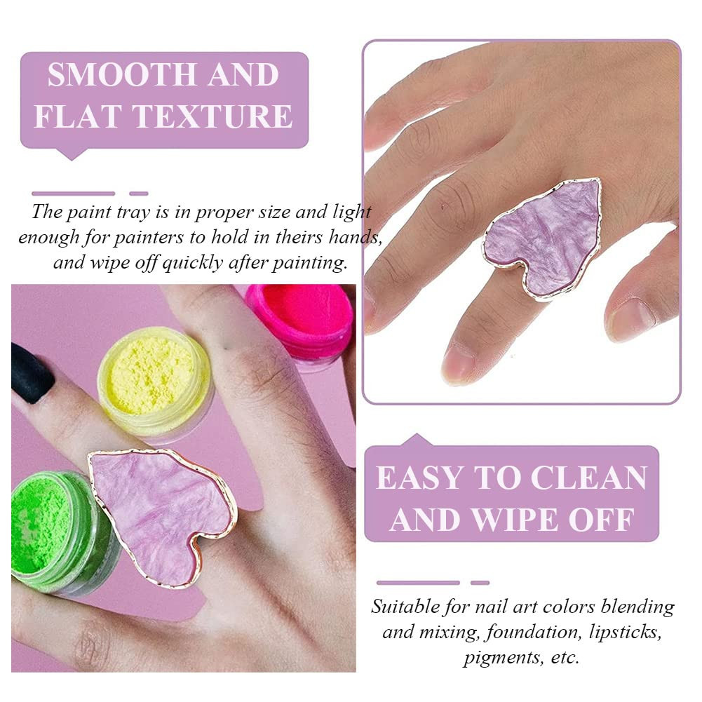 Adjustable Mini Nail Ring Tray, Resin Nail Art Gel Makeup Plate Palette, Ring Ge