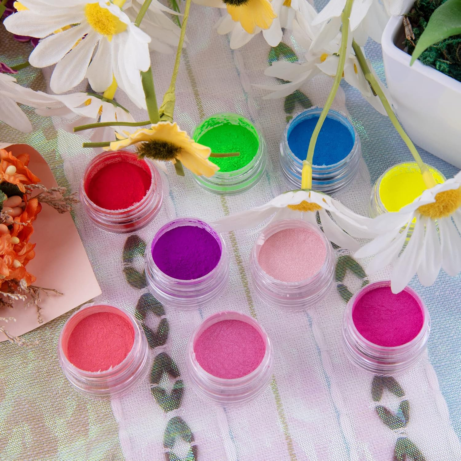 Pigment Powder for Nails 54 Colors Nail Pigment Powder | Colorful Luminous Powde