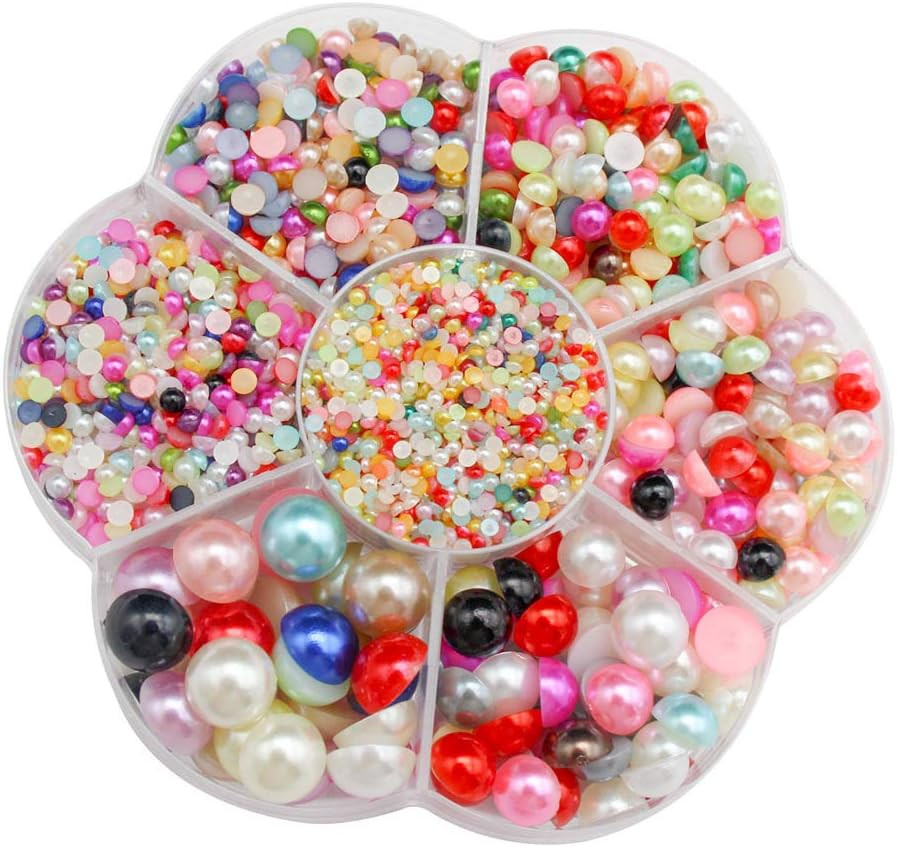 5700 Pcs Half Flatback Pearls Gems for Crafts,[Nail] [Pearl]S for [Nail]S Art fo