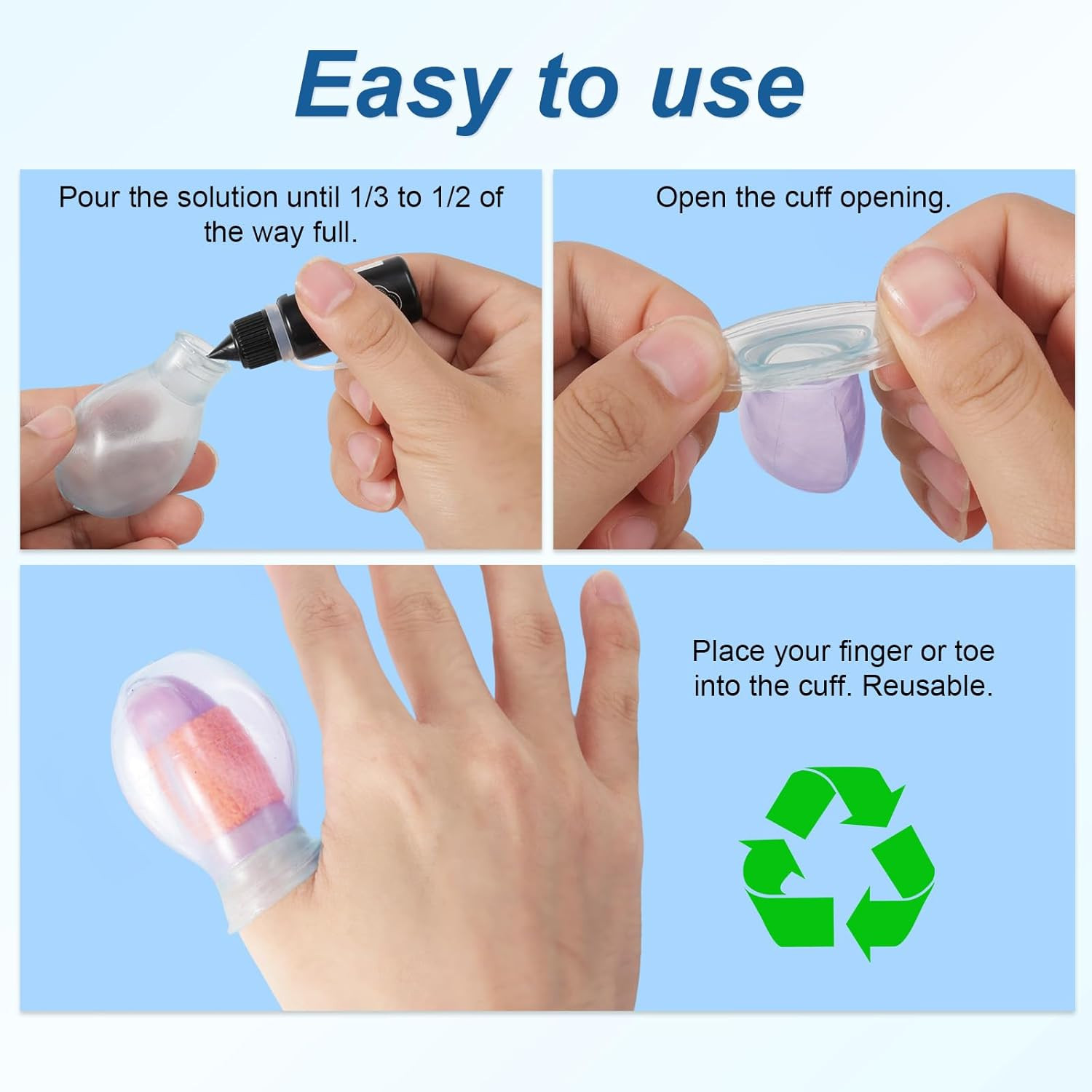 4pcs Waterproof Thumb Protector, Reusable Silicone Finger Sleeve Cover Rubber…
