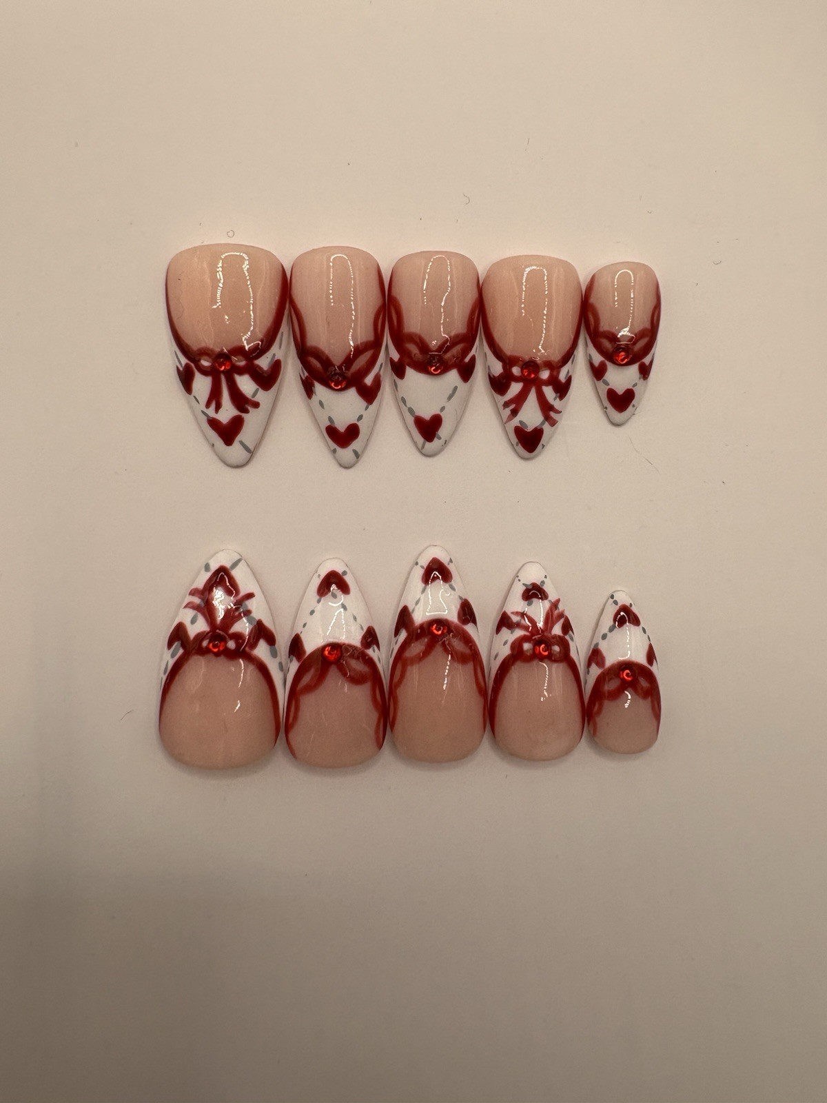 handmade Valentine’s day press ons #1