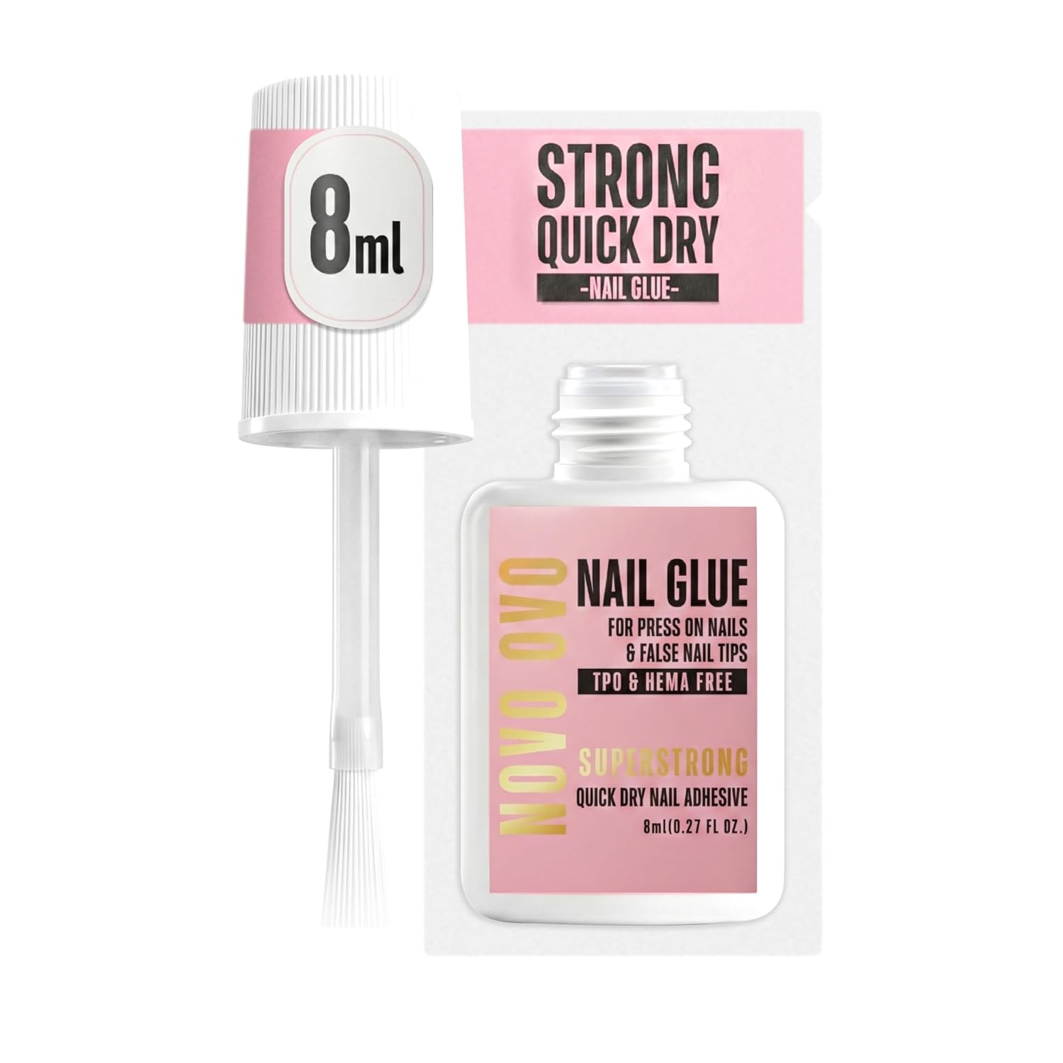 Super Strong Nail Glue for Press on Nails & False Nail Tips (8Ml 0.27 Fl Oz) – T