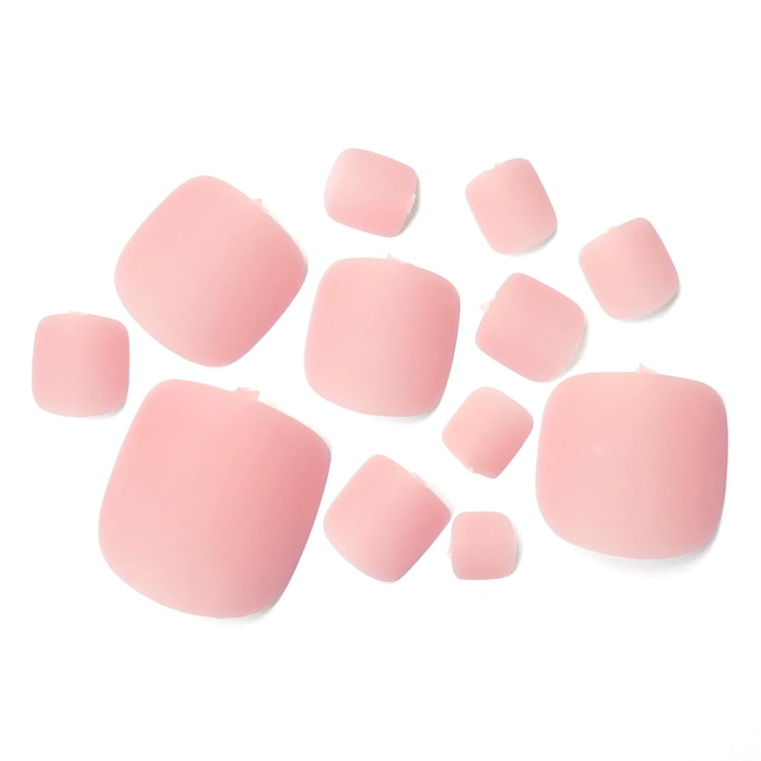 Short Press on Toenails, 240Pcs Nude Pink Square Fake Toenails Full Cover Matte