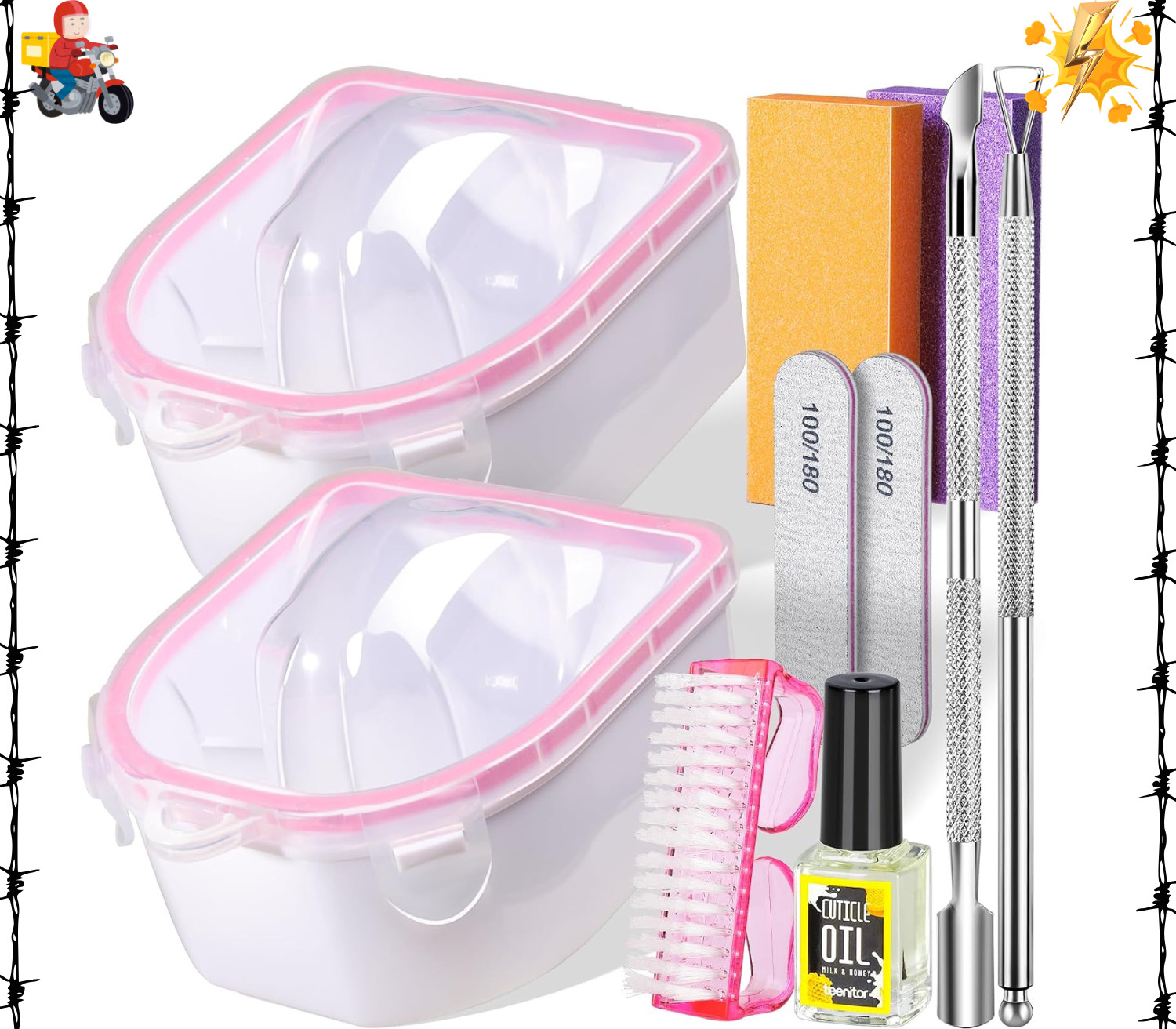 10Pcs Nail Soaking Bowl Kit 2 Soak off Bowl Nail Soaking Bowl Acetone Proof Soak