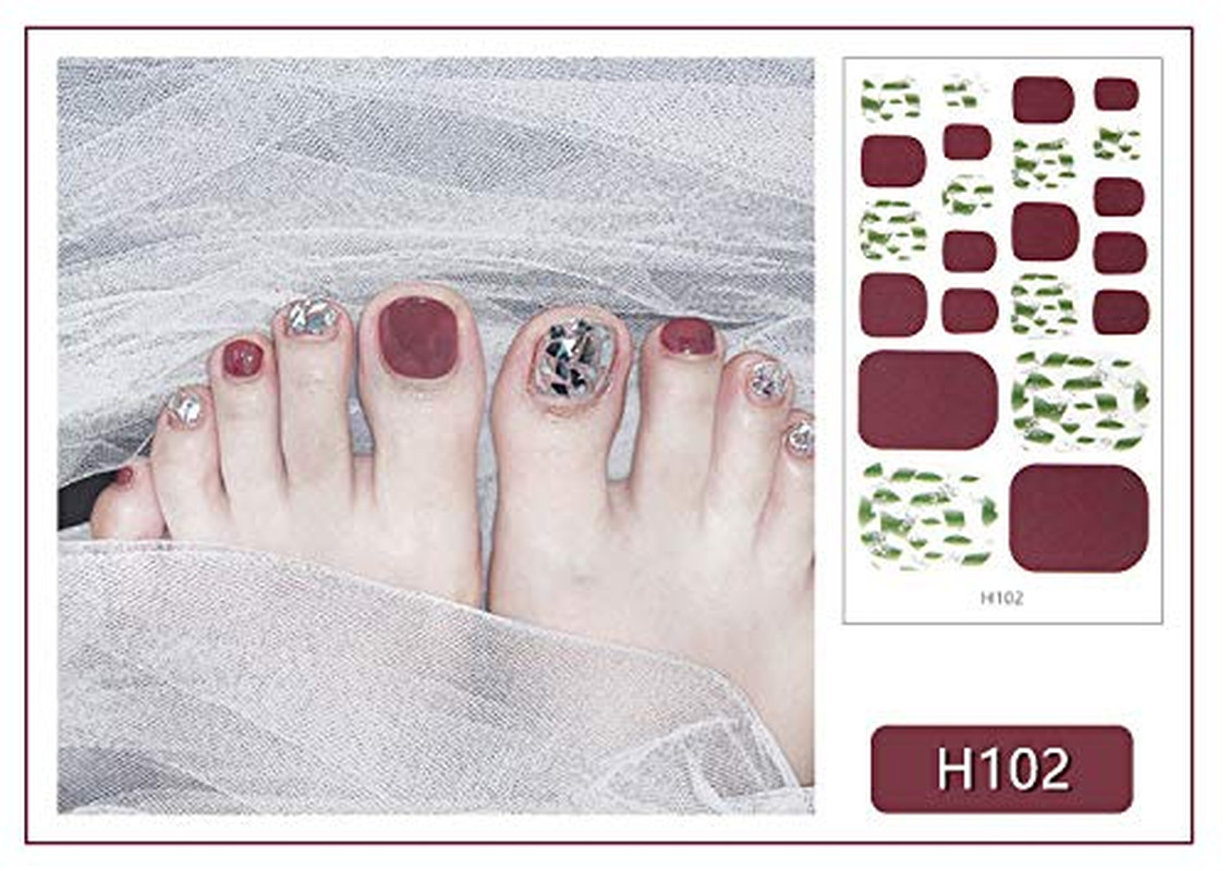 20 Sheets Gradient Toe Nail Polish Strips and Stickers and 1 Nail File Kit Color