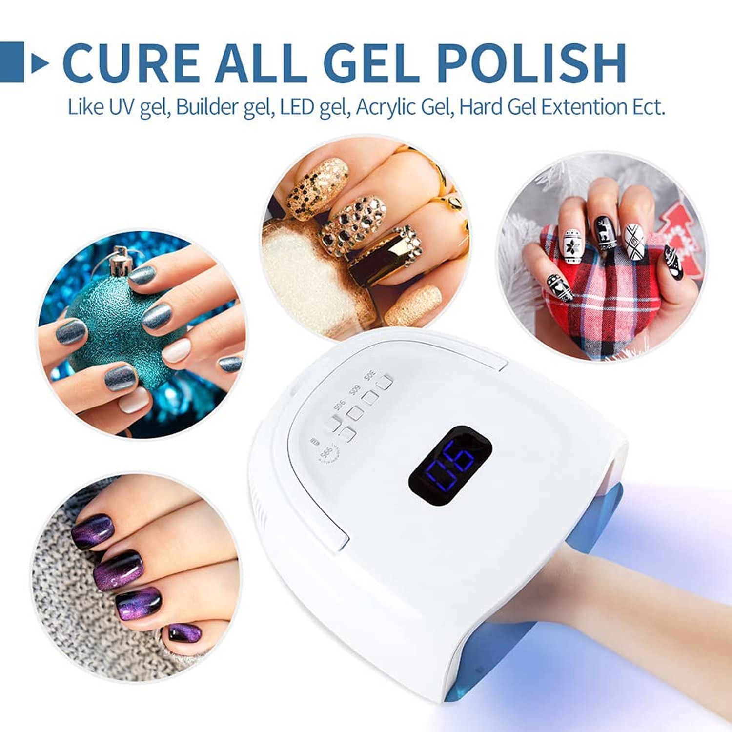 UV LED Nail Lamp,60W Professional Rechargeable UV LED Nail Dryer fo… Fast Ship