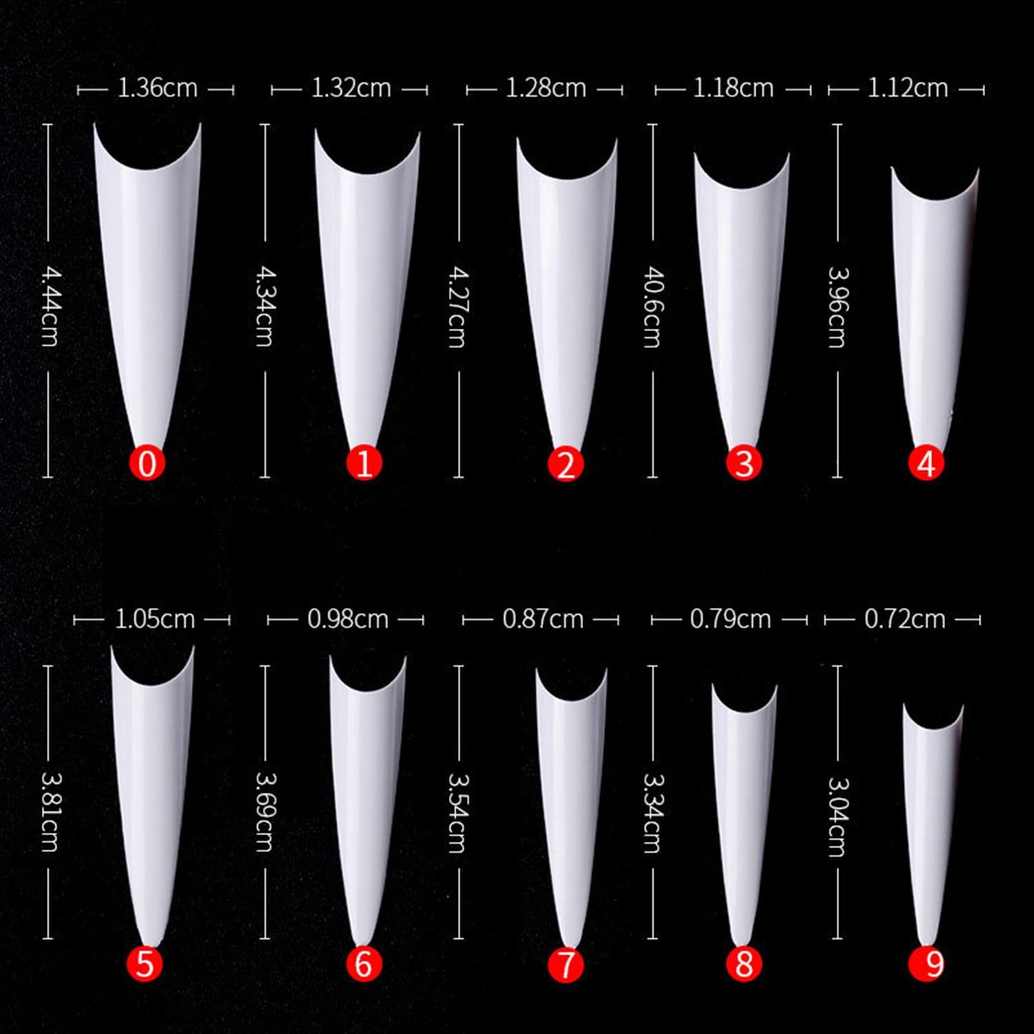 500pcs Acrylic Medium Long Stiletto Nail Tips Easy Coffin Nails Sharp False N…