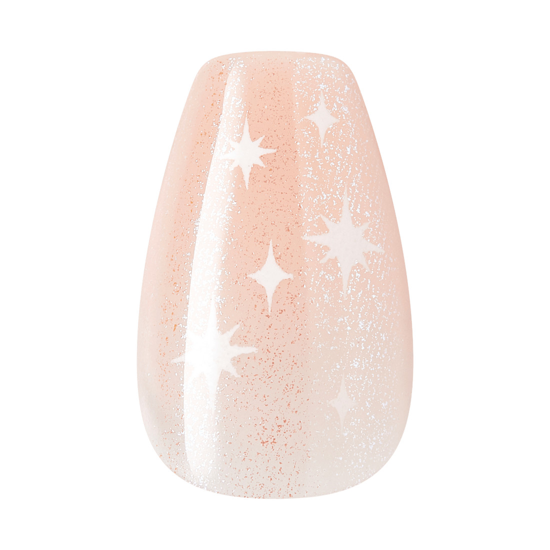 KISS 32 GLUE ON NAILS VALENTINES DAY CHEERS PINK SHORT COFFIN WITH WHITE HEARTS