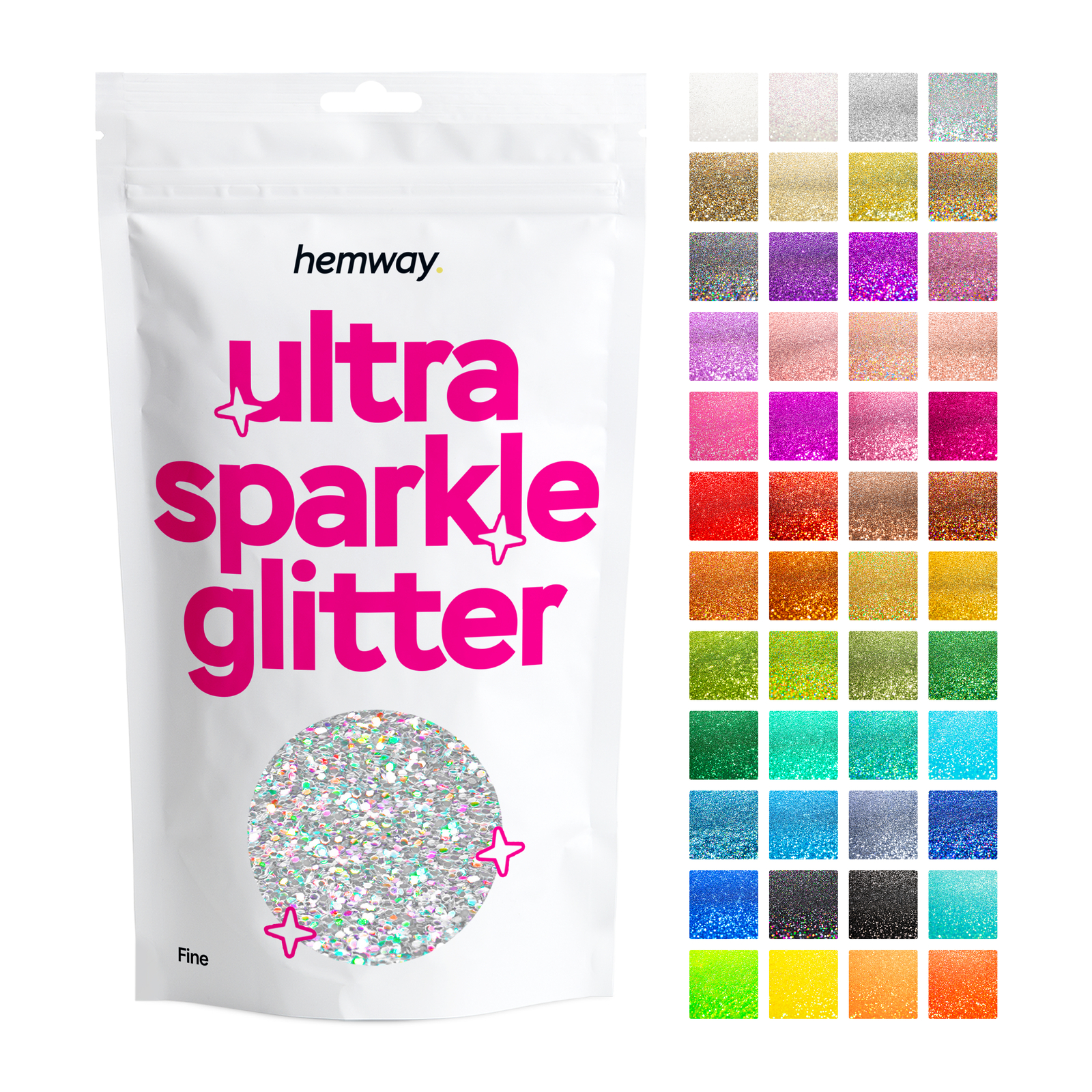 Hemway Ultra Sparkle Glitter Nail Face Body Eye Shadow FINE 1/64″ 0.015″ 0.4mm