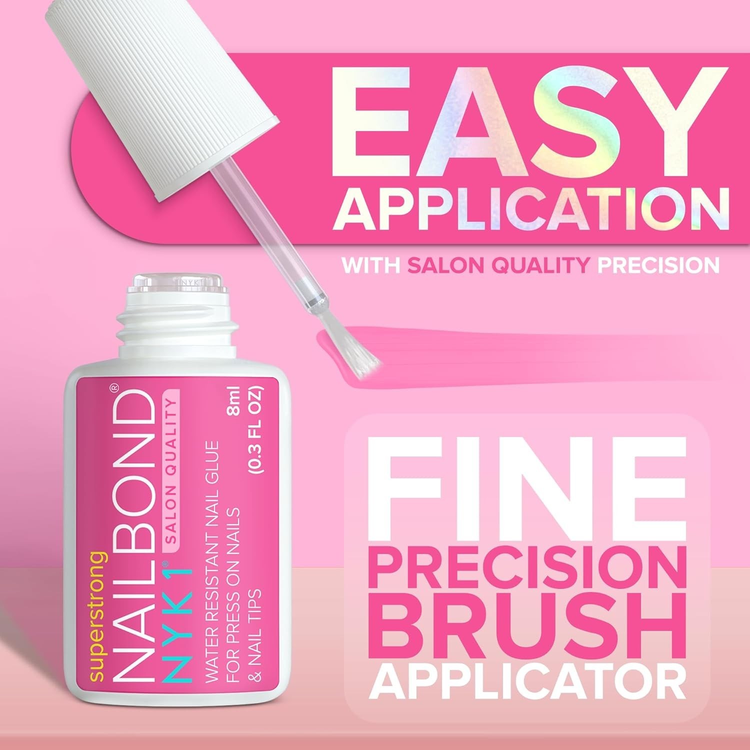 Super Strong Nail Glue – Fast Drying 8ml Brush On Adhesive for Press On Nails