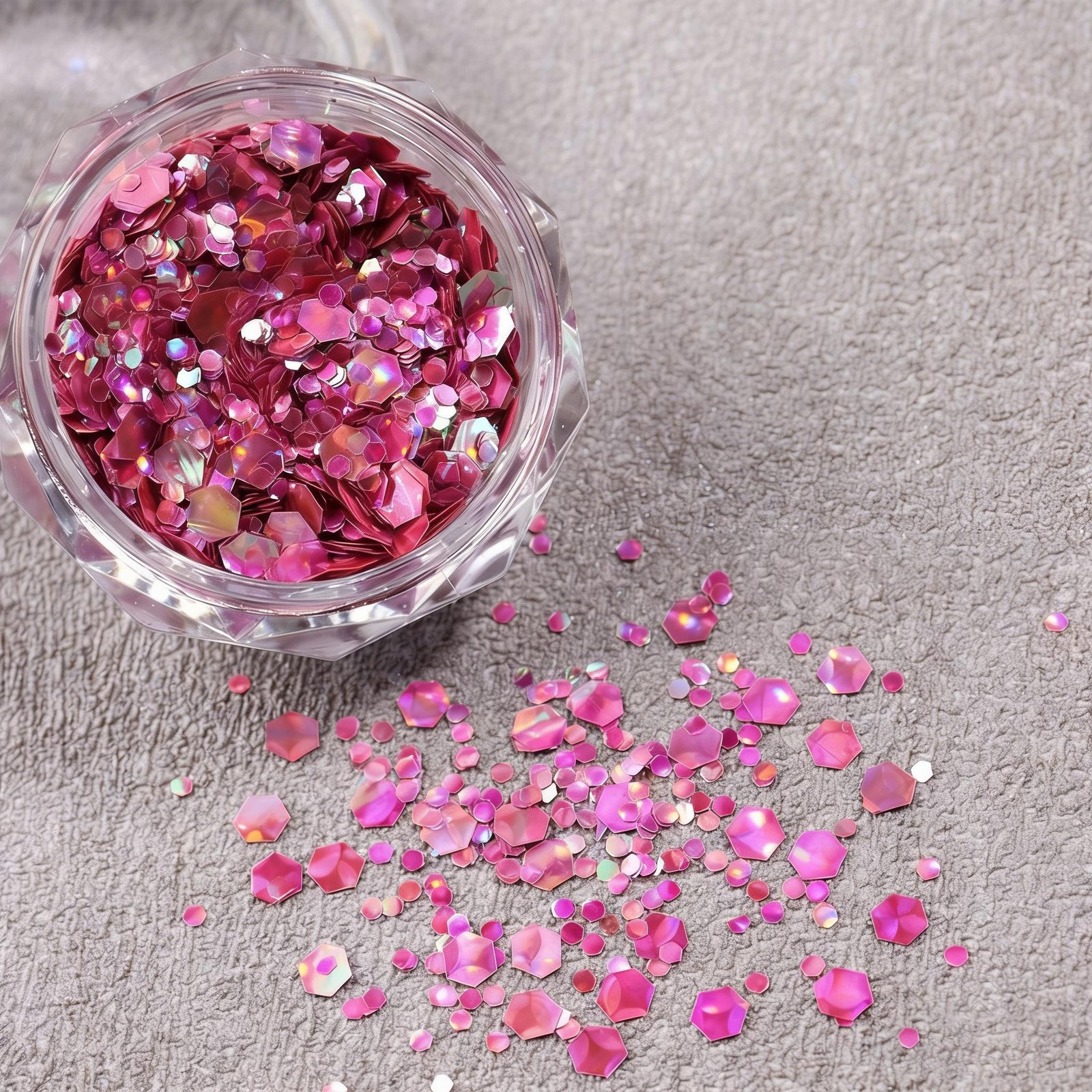 6-Color Japanese Hexagon Nail Sequins, Holographic Iridescent Glitter Flakes DIY