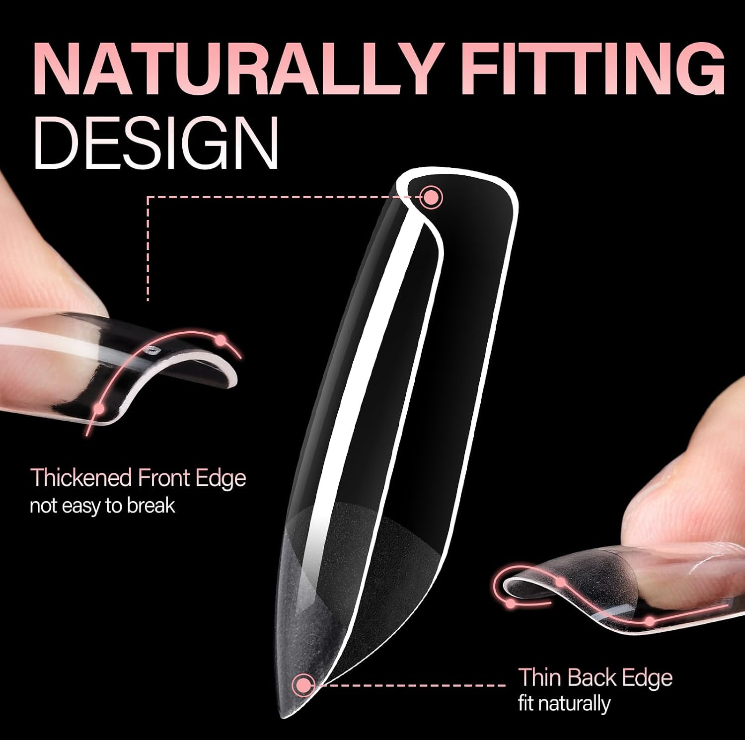 Short Square Nail Tips Full Cover Clear Gelly Tips Half Matte Acrylic Tips Pre-F