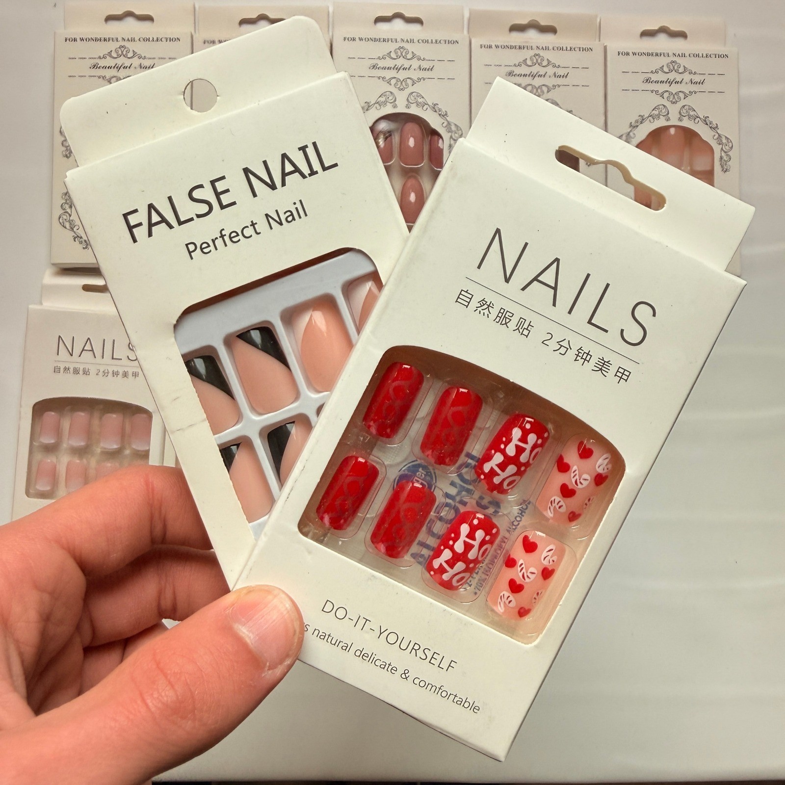 Lot of 10 Pack of 24 New False Press On Nails Assorted Designs and Colors №N37