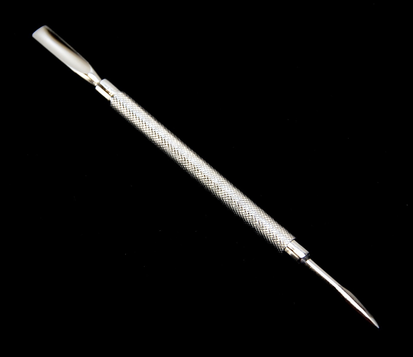 STAINLESS STEEL CUTICLE PUSHER WITH NARROW SPOON REMOVER