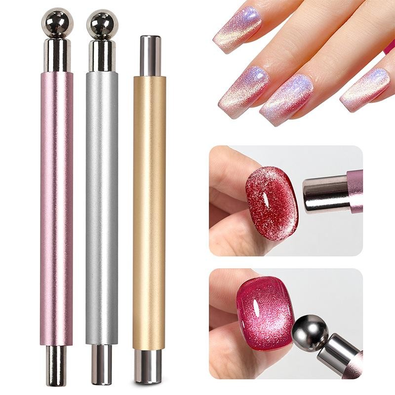 2-in-1 Cat Eye Magnet Wand, Double Head Stick with Steel Ball for DIY nail art