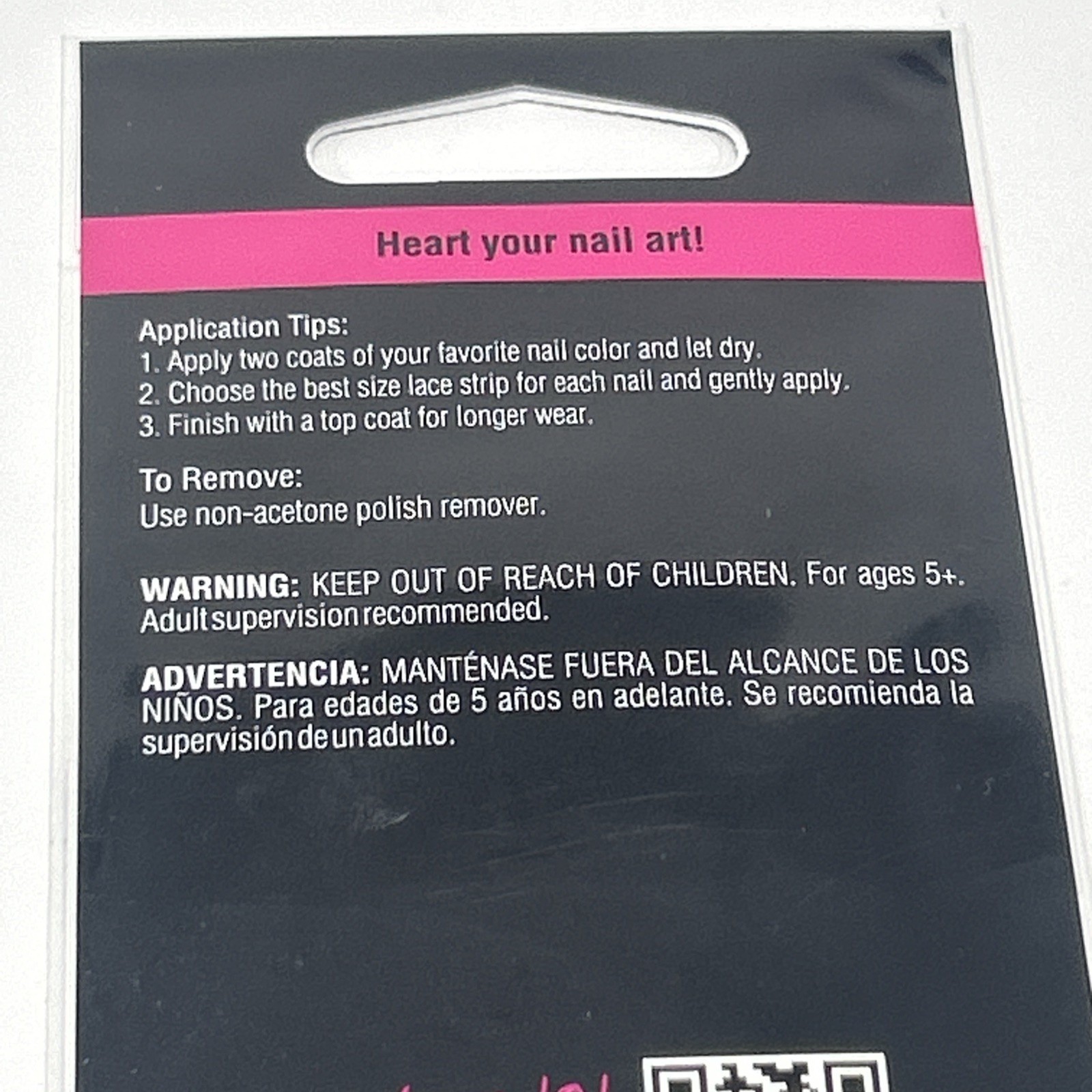 NEW Fing’rs Heart 2 Art Lace Up Nail Art Appliqué Sheet #33032