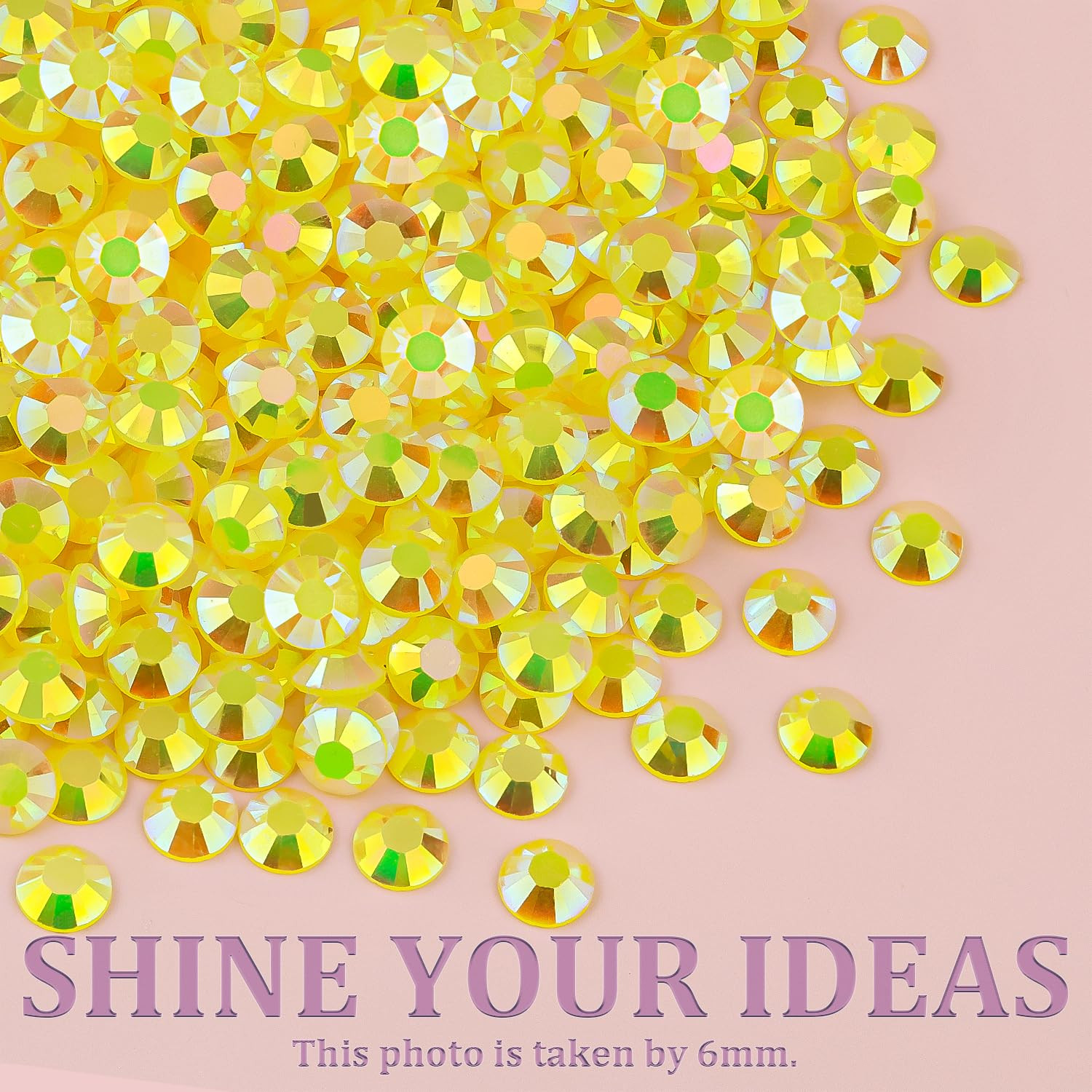 Resin Jelly Rhinestones for Crafting with B7000 Jewelry Glue, 2 Boxes Lemon Yell