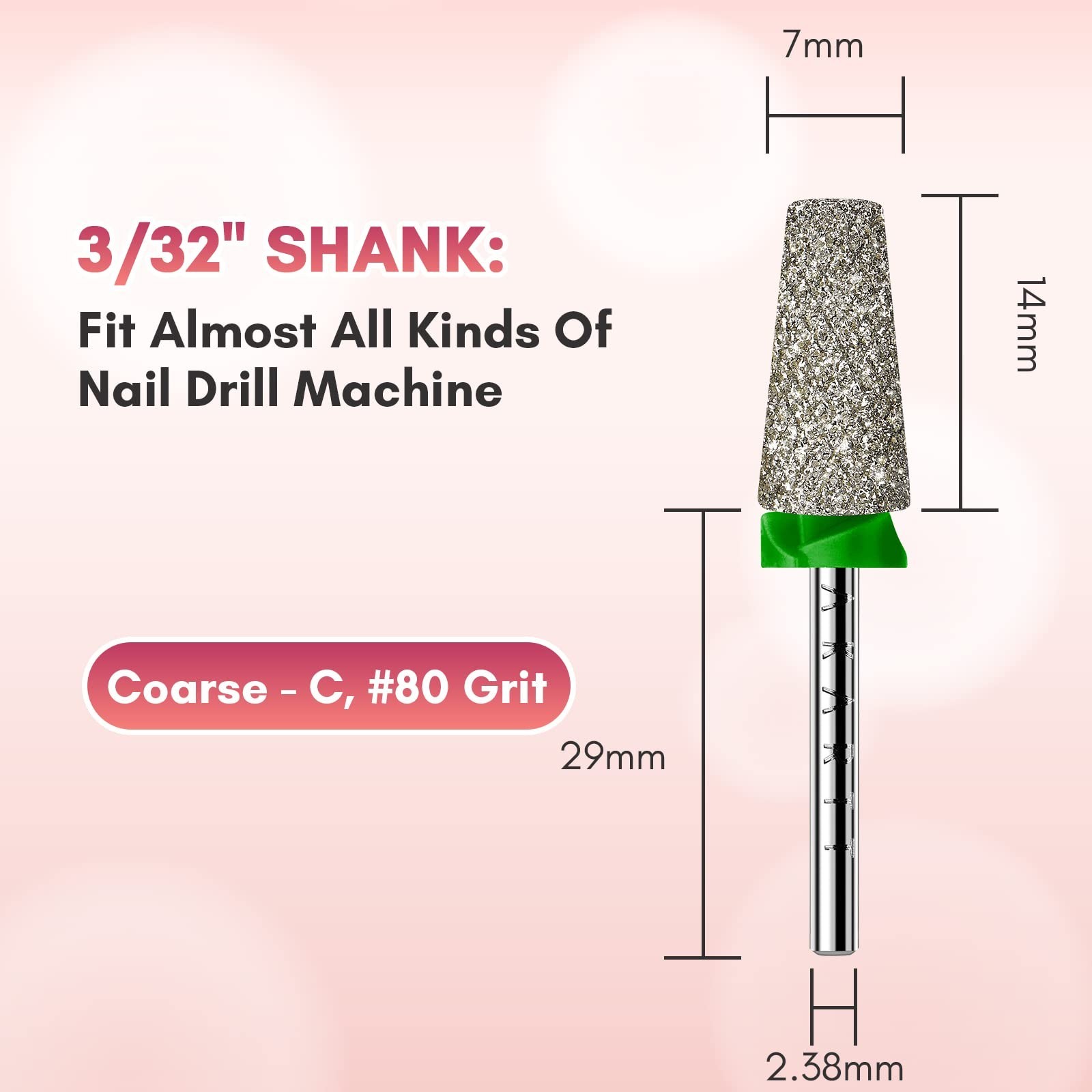 Tapered Barrel Nail Drill Bits Carbide Diamond Sanding Bit for Gel Nail Polish