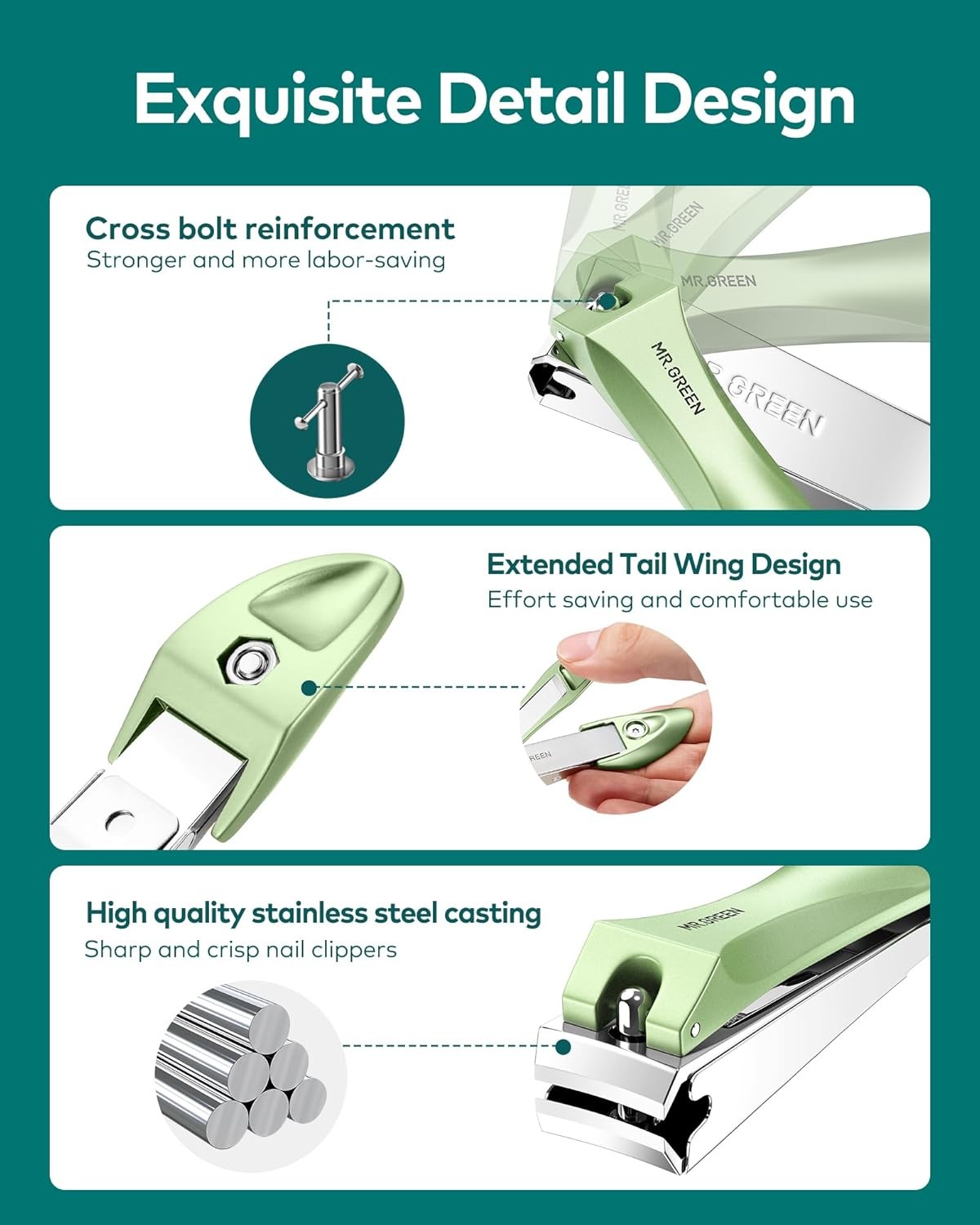 Nail Clippers with Nail File, Anti Splash Nail Clipper Set for