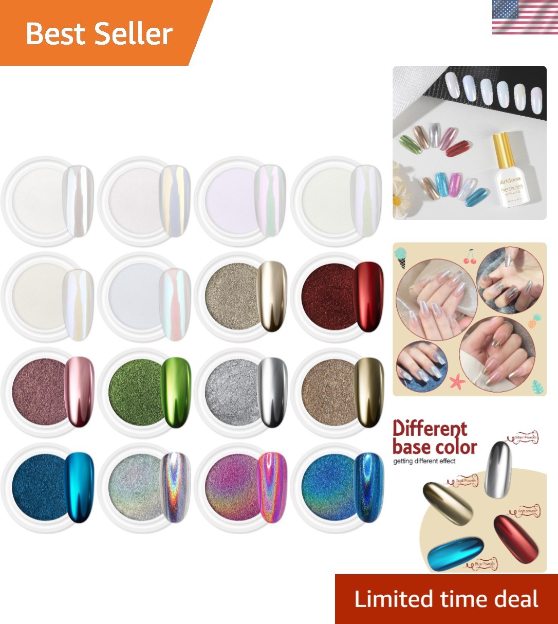 Luxury Iridescent Mermaid Pigments – Chrome Nail Powder for Stunning Effects