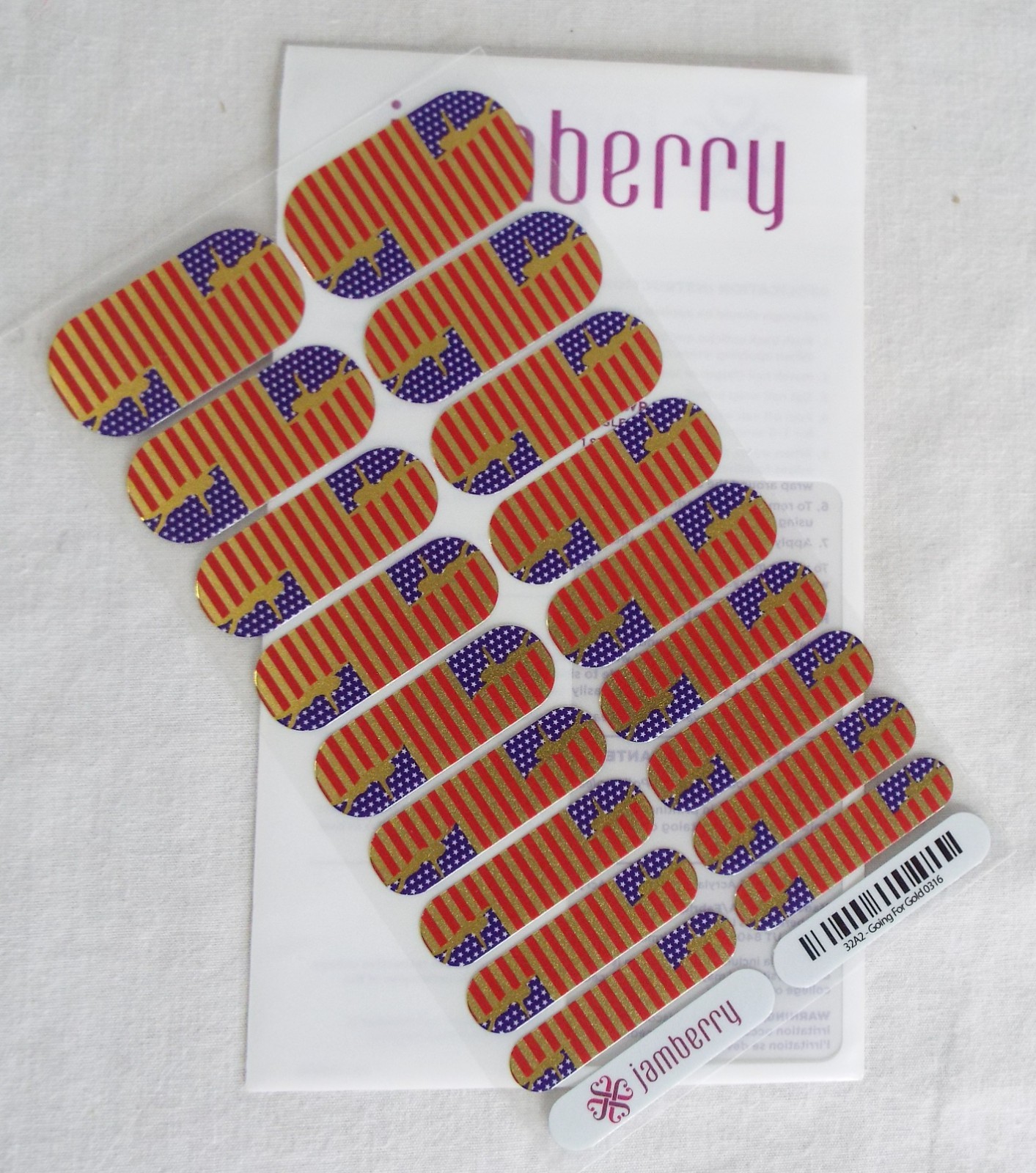 Jamberry Going For gold Heat Activated Nail Wrap 0316 32A2