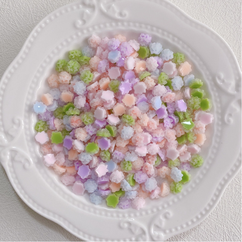 10PCS Luminous 3D Resin Flower Nail Charm Glow In The Dark Manicure Decor NS54
