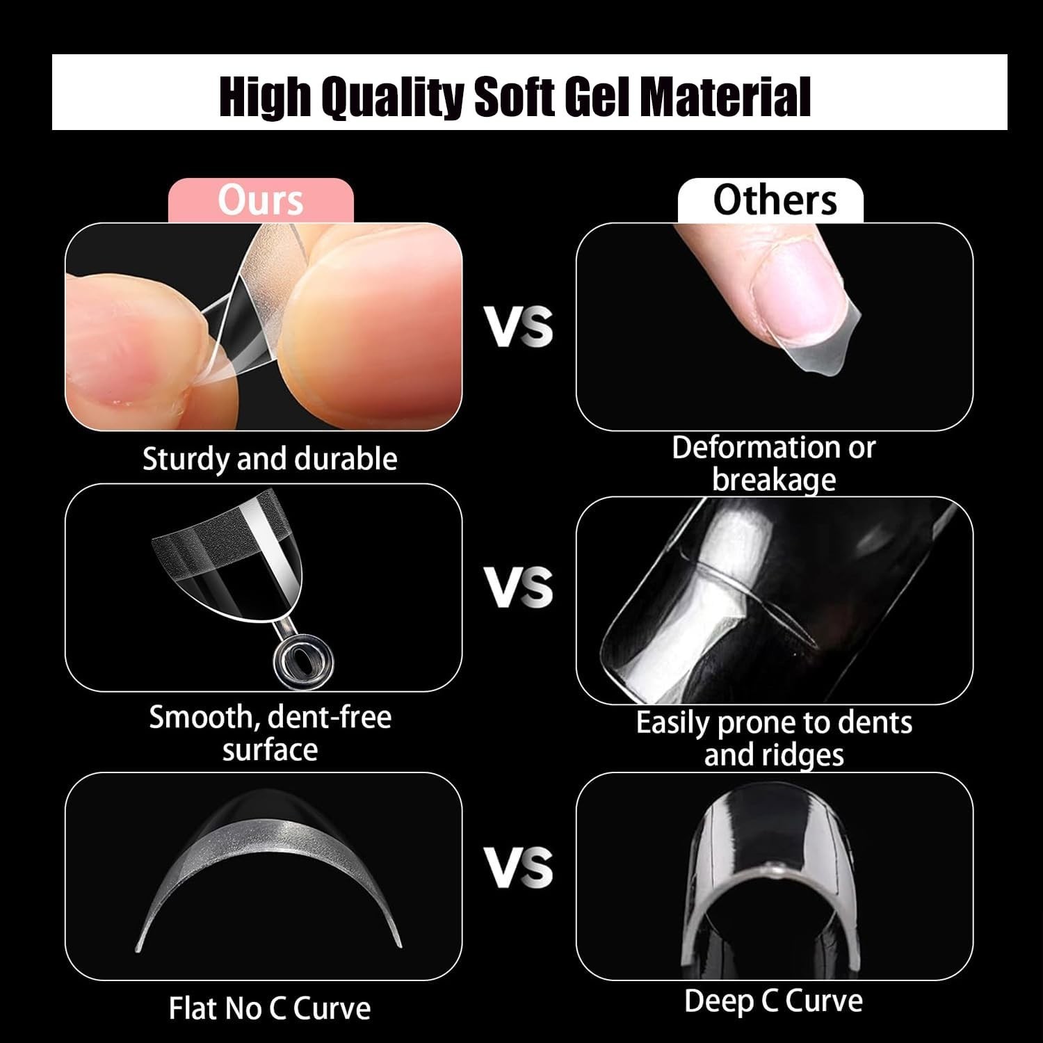 480Pcs Extra Short Half Cover Almond & Tapered Square Nail Tips | Gel x Clear…