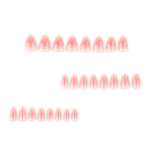 Pink Aura Press on Nails Short Almond Fake Nails Cute False Style-A Style-21