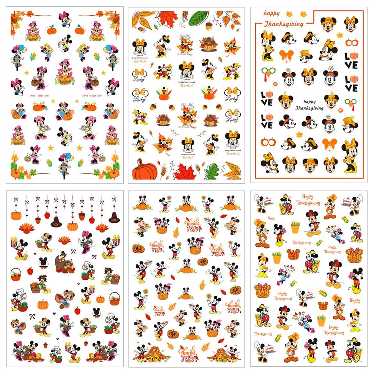 Fall Cute Nail Art Stickers Decals Maple Leaf Nail Art Supplies 3D Self Fall-4