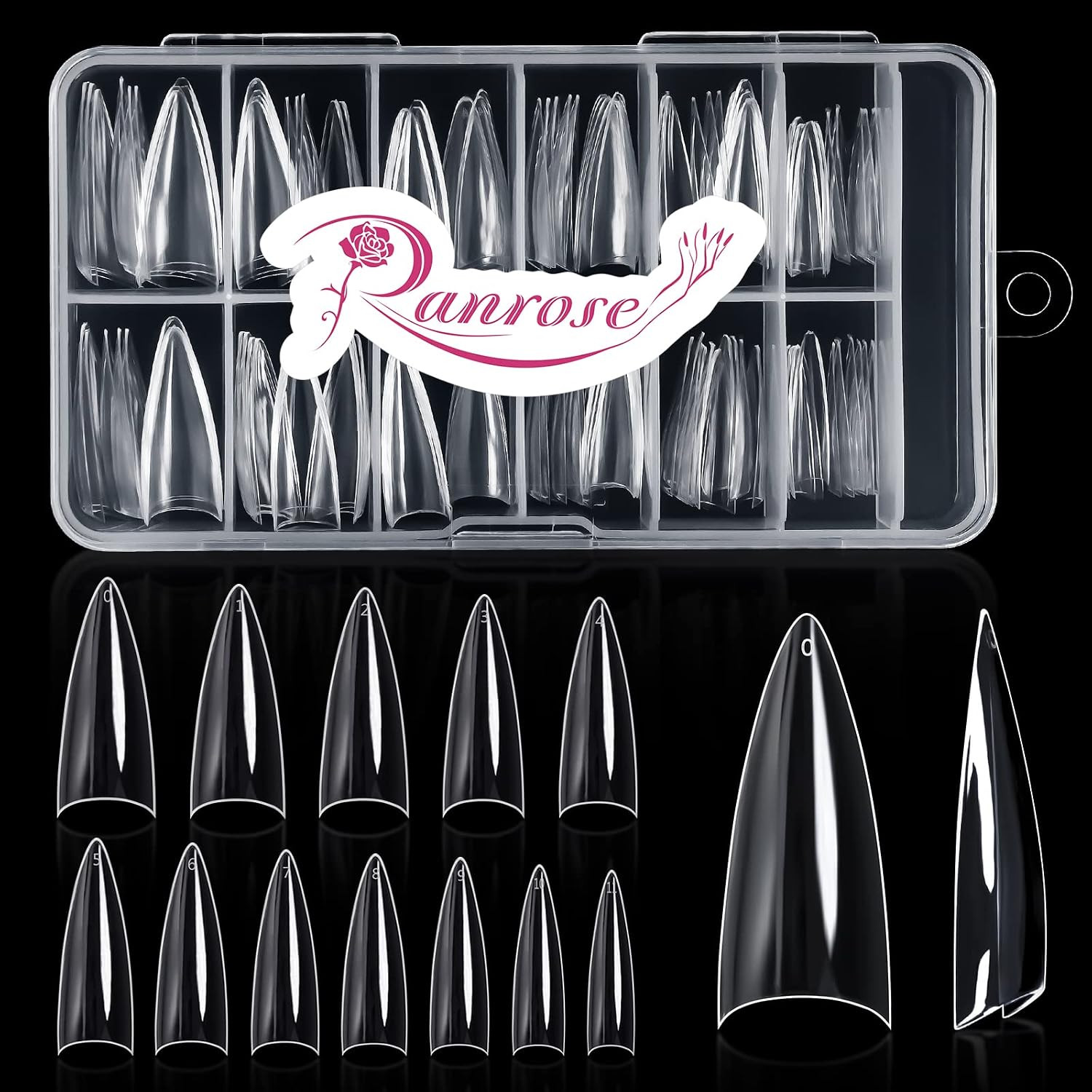 120PCS Short Stiletto Nail Tips, Half Cover Soft Gel False Nails | Half Cover Al