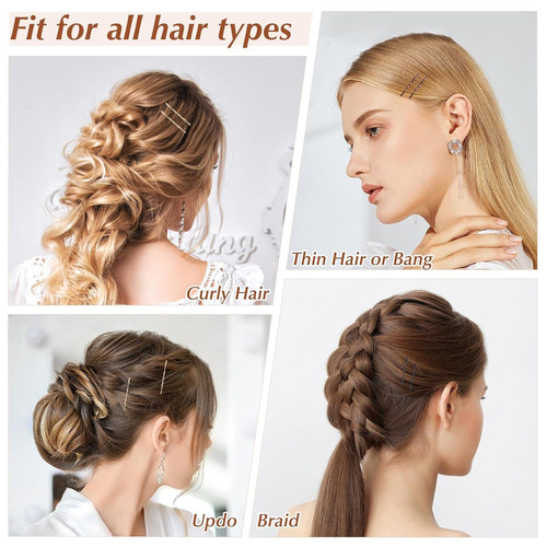 Bobby Pins 360 Pcs Brown Blonde Black Hair, 1 Count (Pack of 360), Gold/Brown