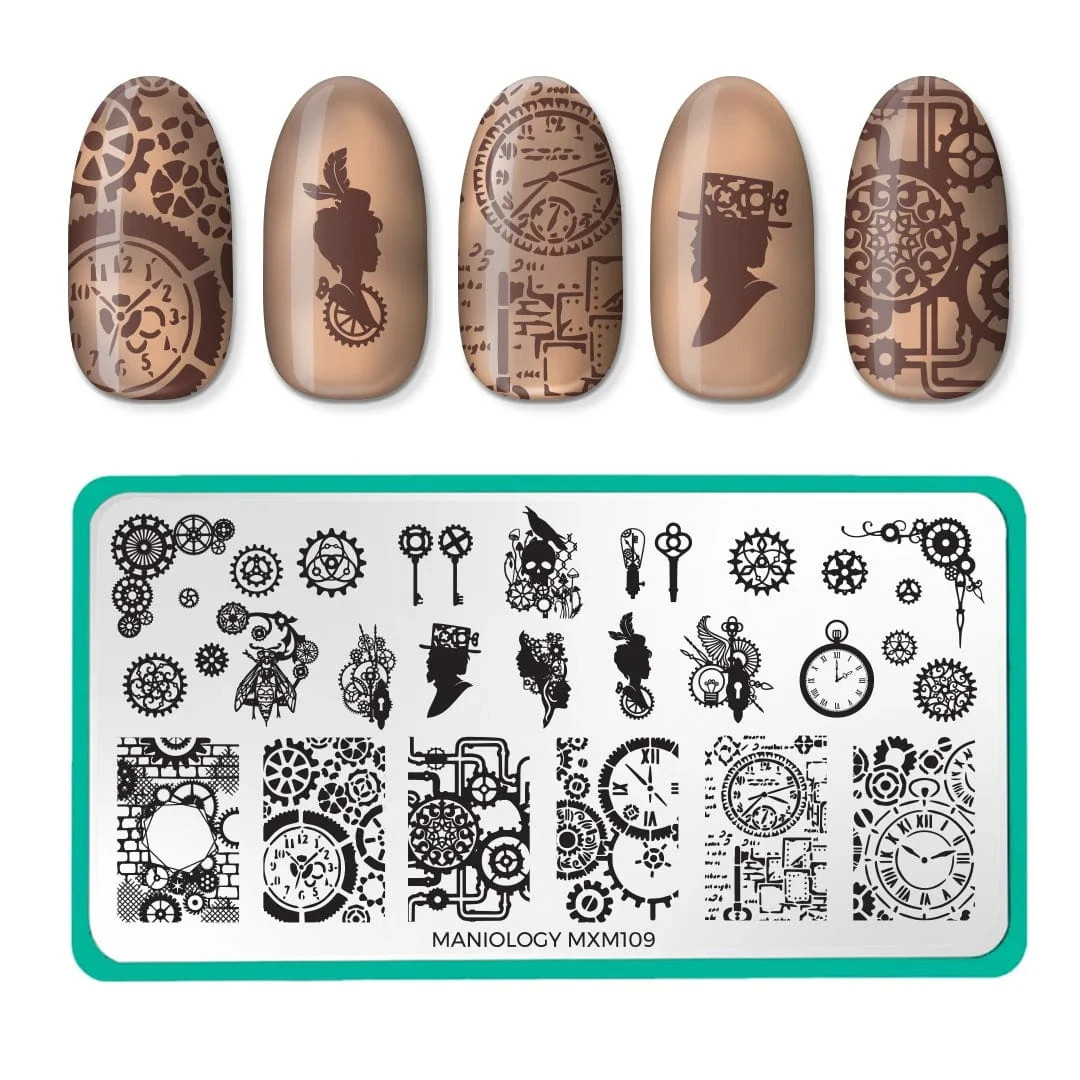 Maniology Mani X Me Nail Stamping Plates Set MXM109 MXM110 Steampunk – New