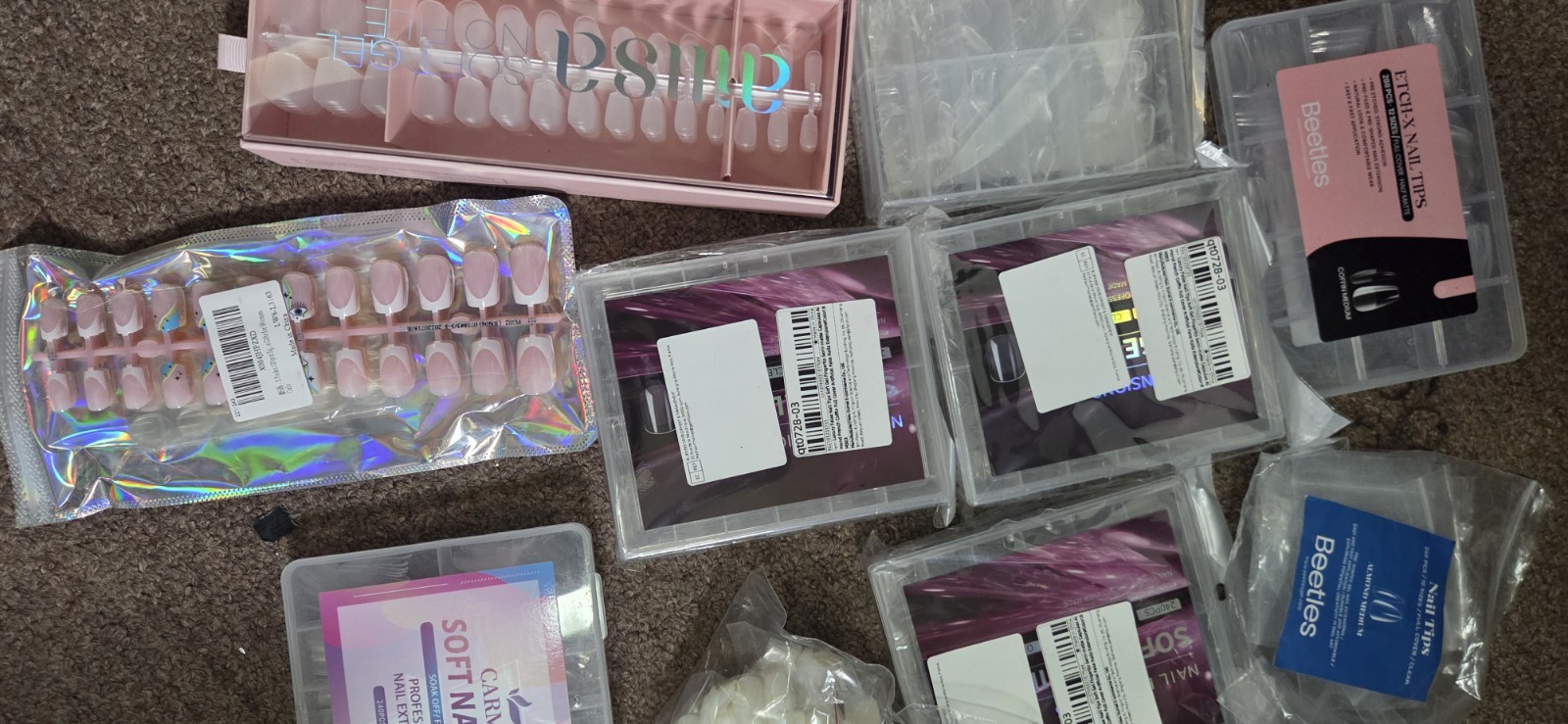Beetles And Assorted Sizes And Shapes Gel Nail Tips Full Cover